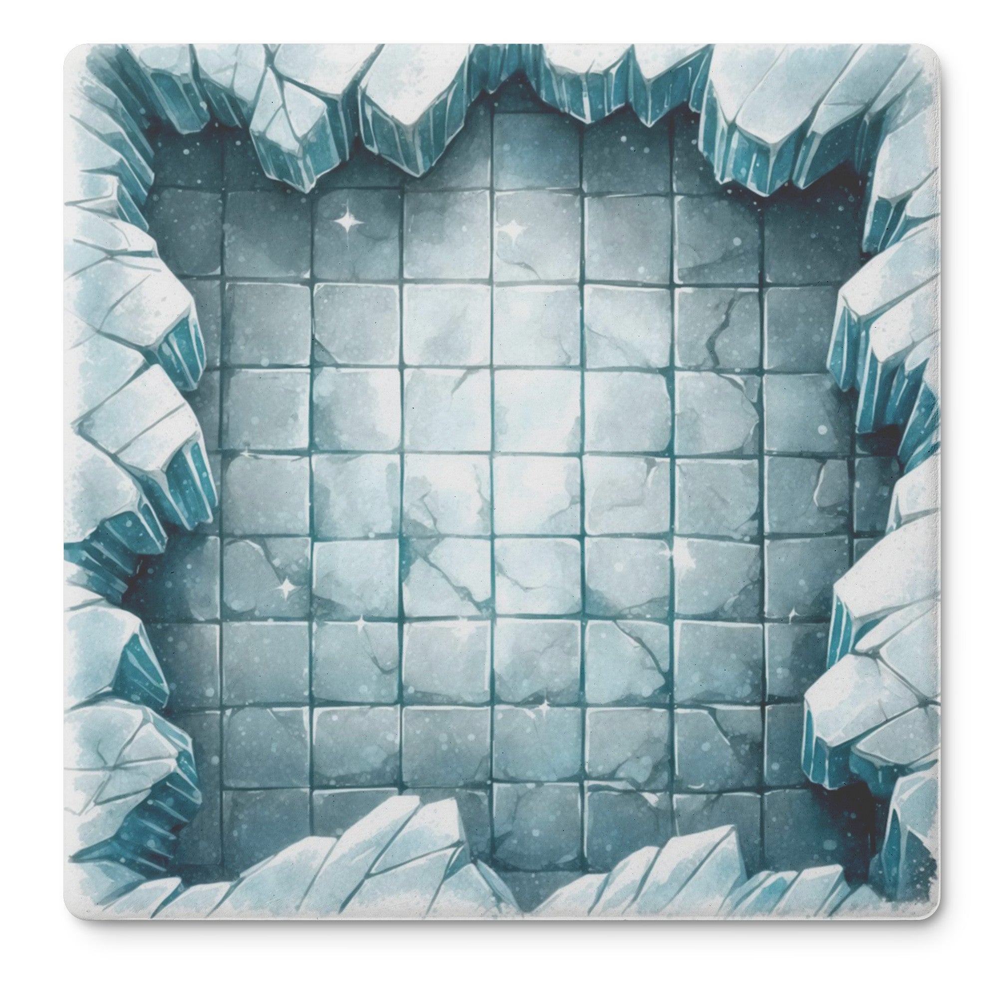 Dungeon Crawl Drink Coasters, Frostbound Expanse, Old-School RPG Tabletop Tiles Made from Soapstone with a Cork Backing, Set of 4