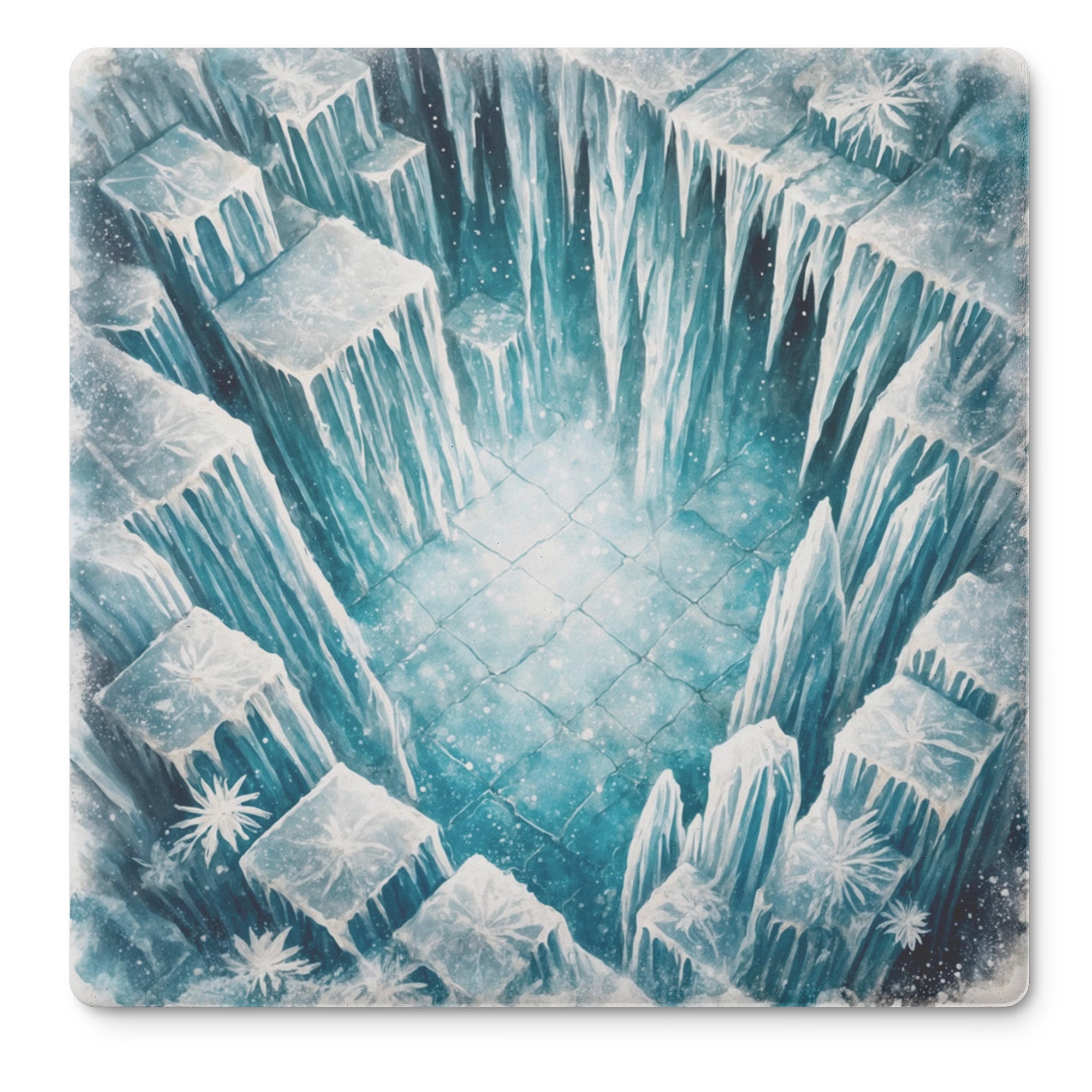 Dungeon Crawl Drink Coasters, Glacierfall Cavern, Old-School RPG Tabletop Tiles Made from Soapstone with a Cork Backing, Set of 4