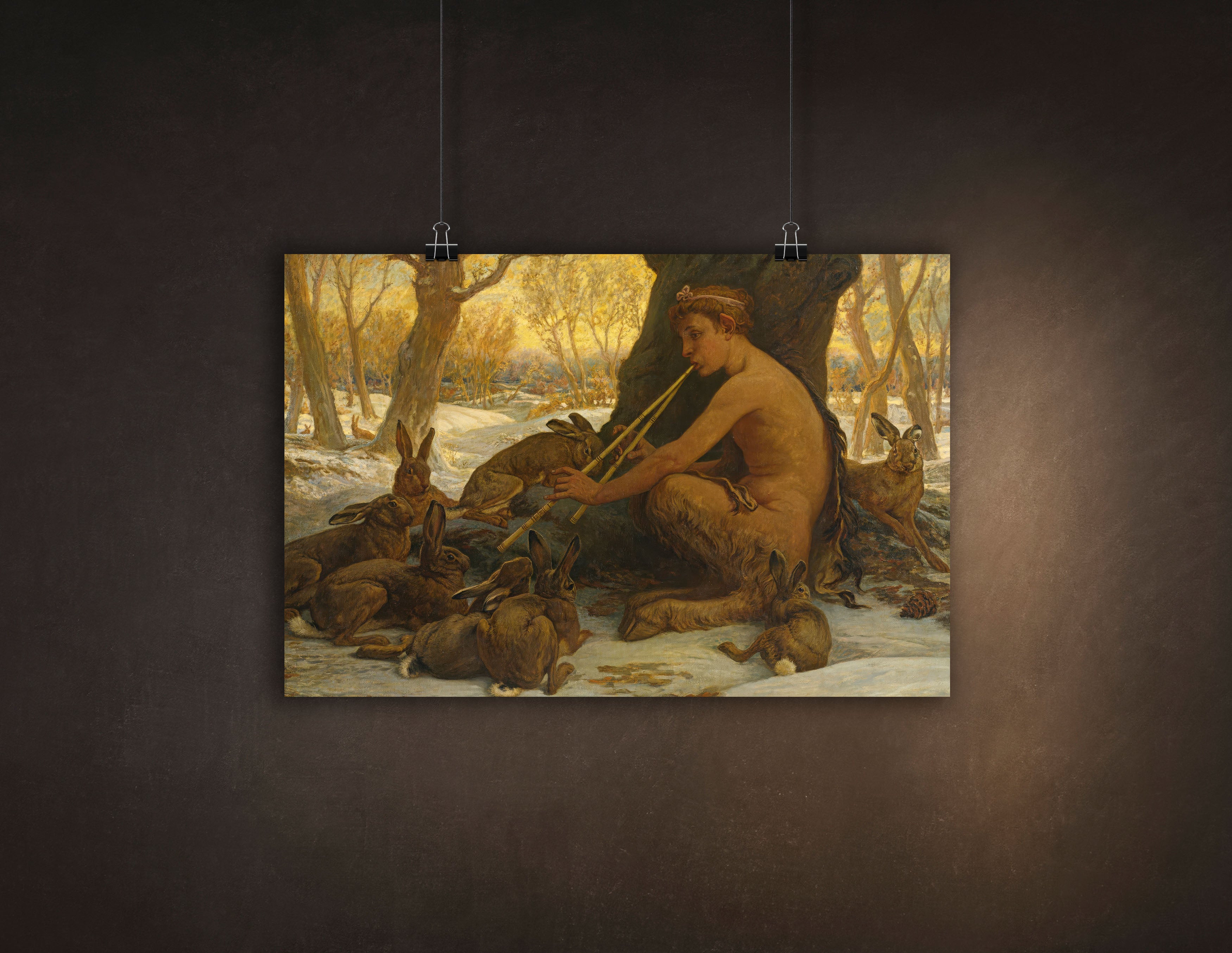 Young Marsyas Playing to the Hares, by Melihu Vedder, Museum-quality Poster Print, Available in Multiple Sizes