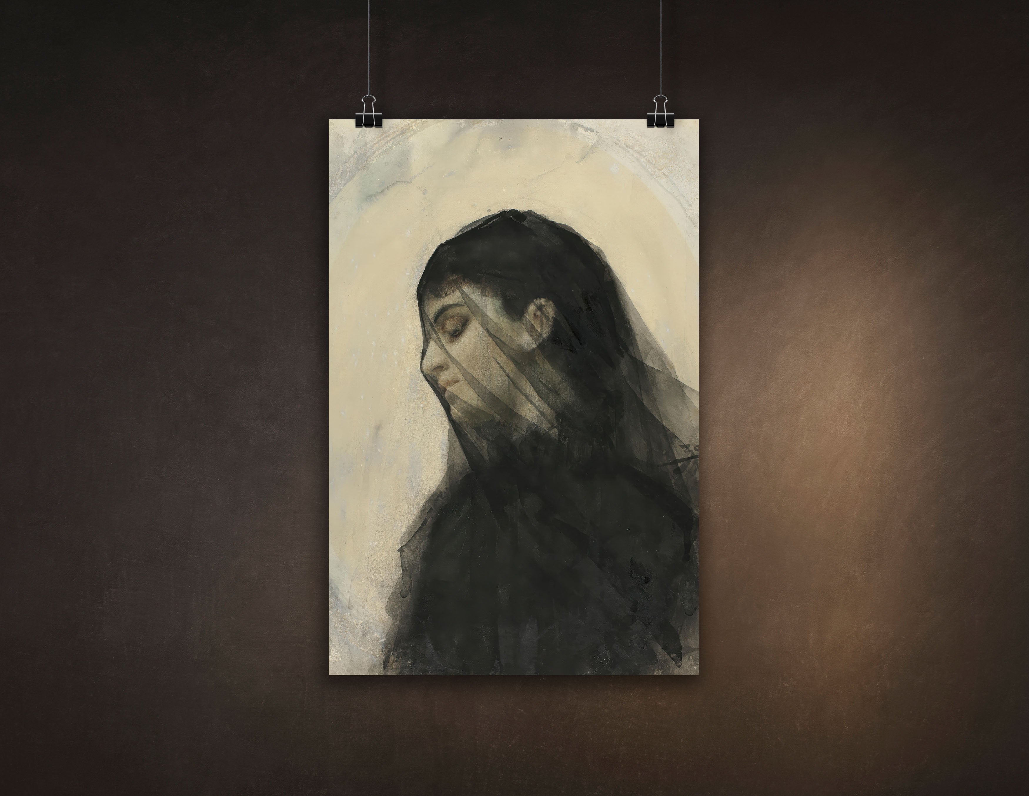 Head of a Veiled Woman by Anders Zorn, Poster/Digital Art Print, Available in Multiple Sizes