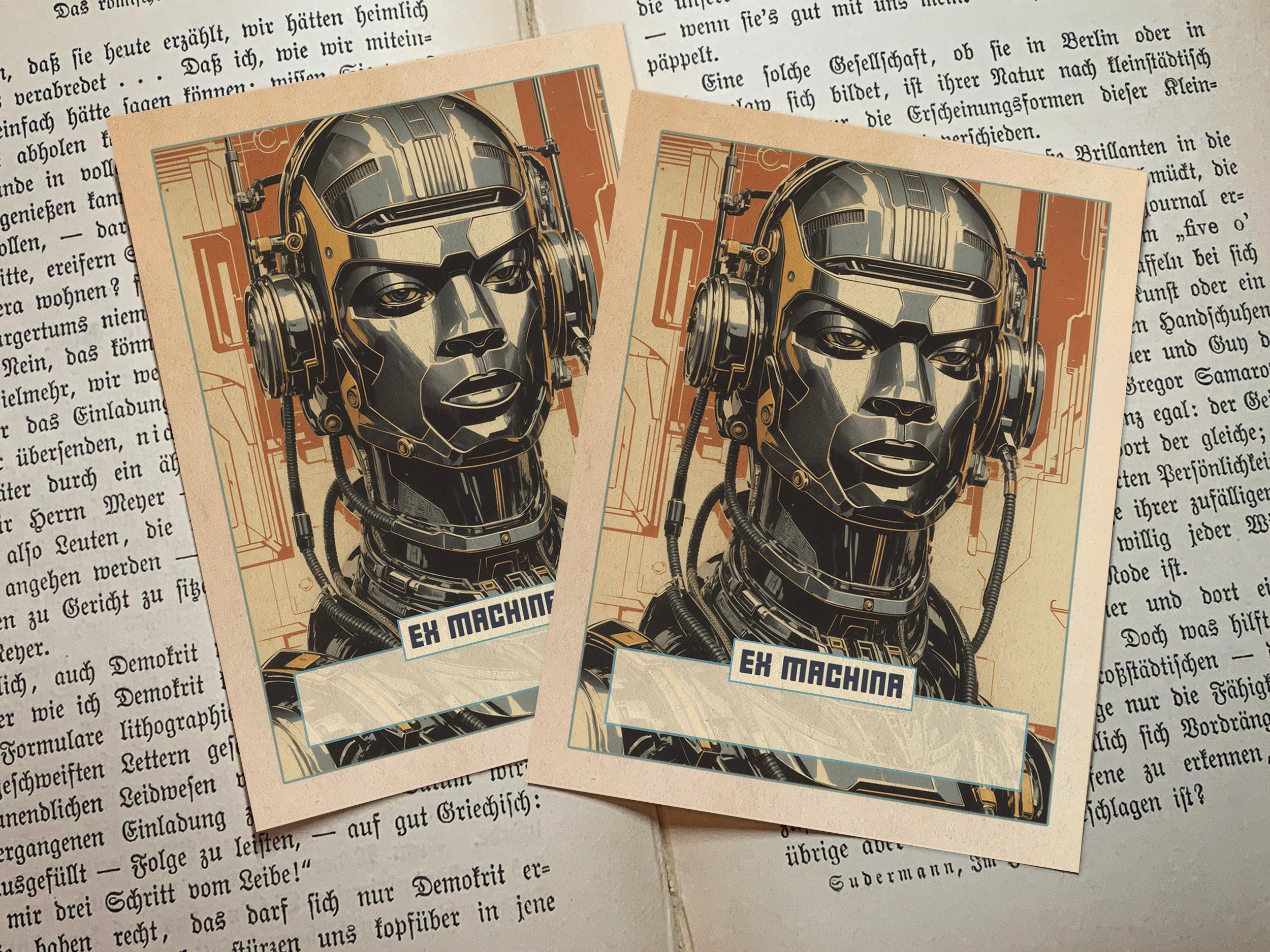 Ex Machina, Personalized Ex-Libris Bookplates, Crafted on Traditional Gummed Paper, 3in x 4in, Set of 30