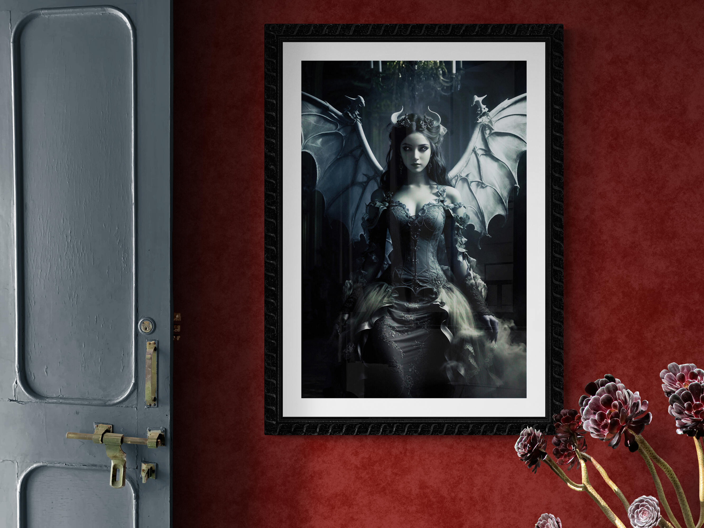 Dark Angel, Dark Fantasy Succubus, Gothic Poster/Art Print, Available in Multiple Sizes