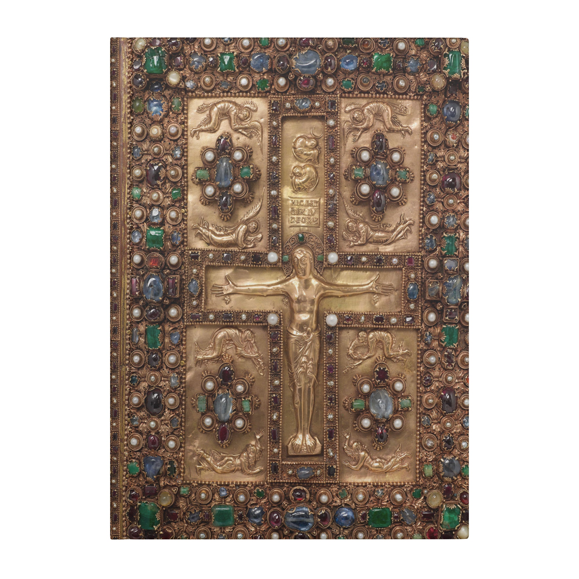 Lindau Gospel Bejeweled Bookcover, Hardcover Lined Journal With 150 Perforated Pages