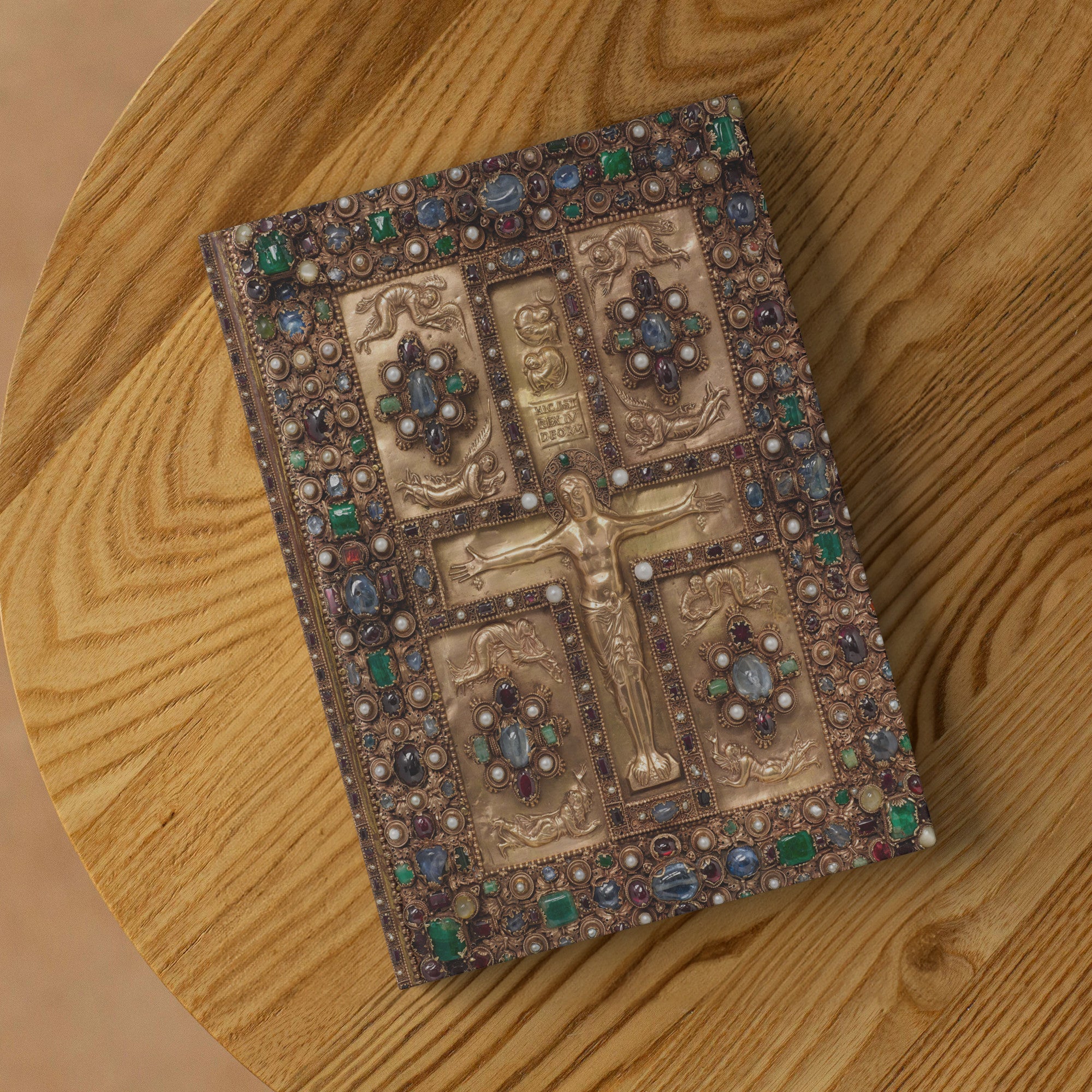 Lindau Gospel Bejeweled Bookcover, Hardcover Lined Journal With 150 Perforated Pages