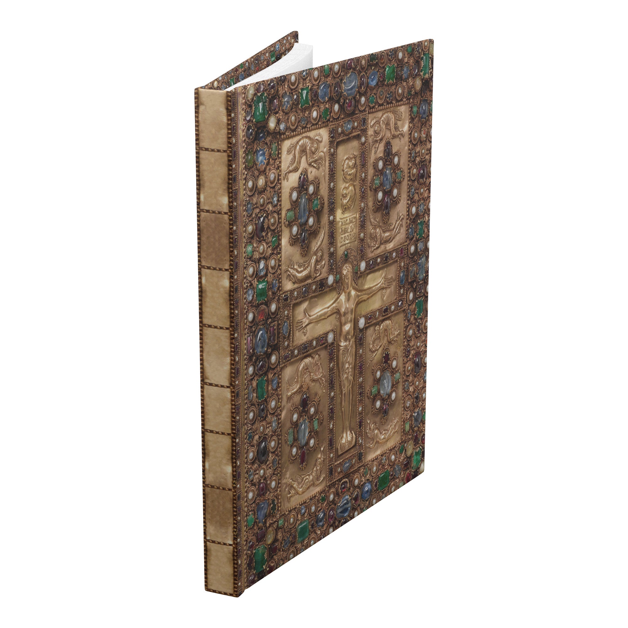 Lindau Gospel Bejeweled Bookcover, Hardcover Lined Journal With 150 Perforated Pages