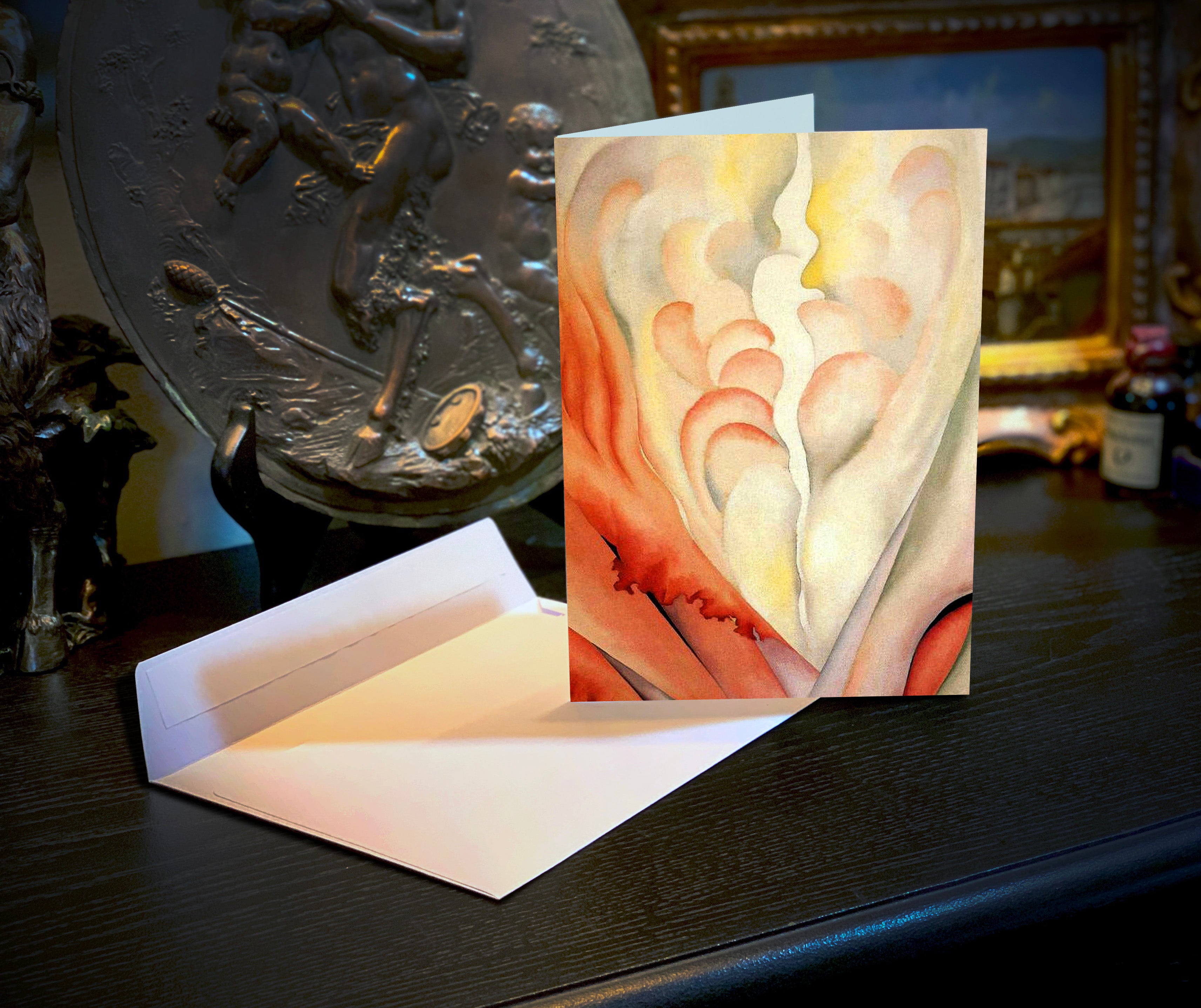 Flower Abstraction by Georgia O’Keeffe Set of Everyday Floral Greeting Cards With White Envelopes, 5in x 7in