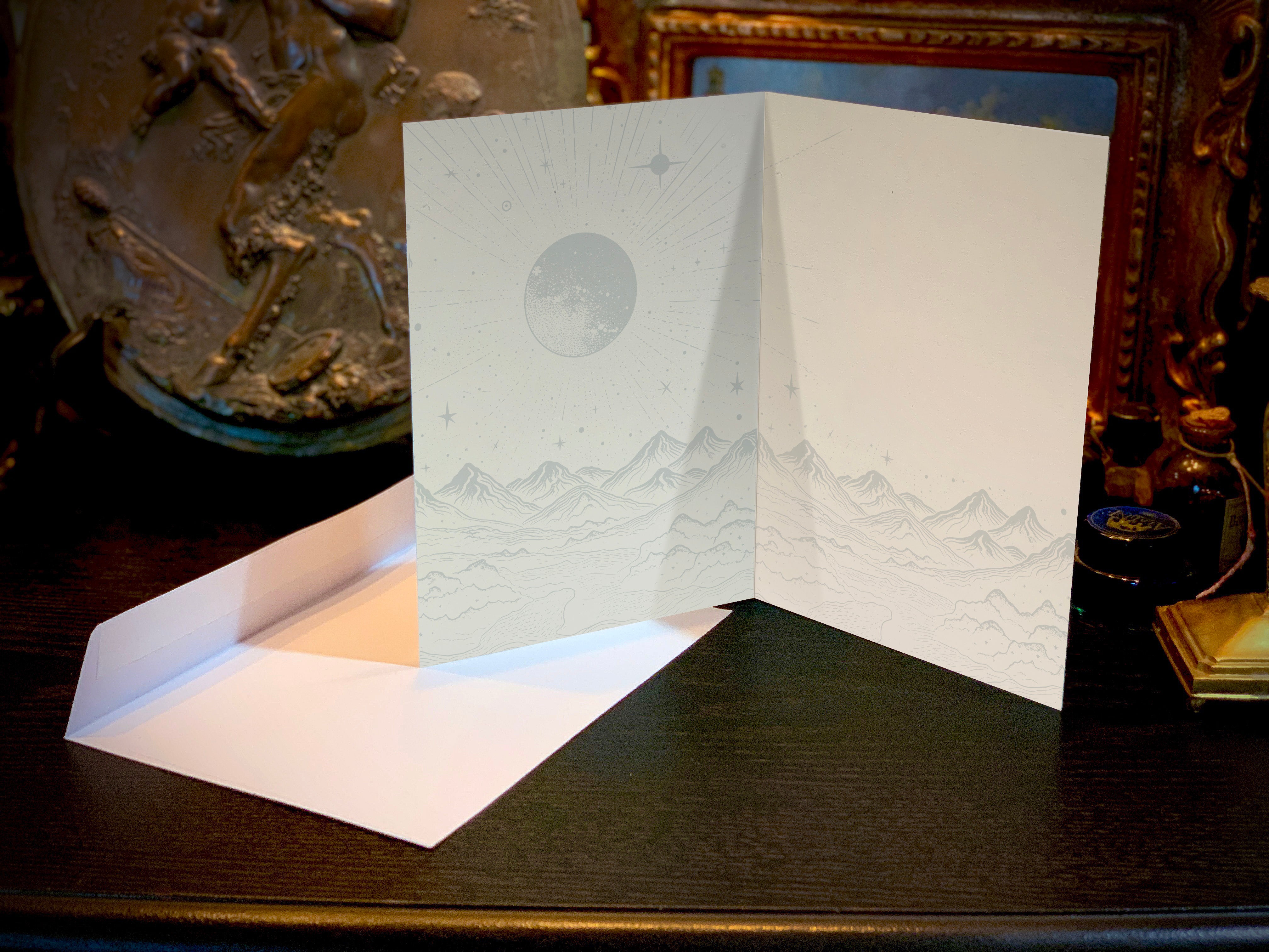 Aim for the Moon, Set of Inspirational Greeting Cards With White Envelopes, 5in x 7in