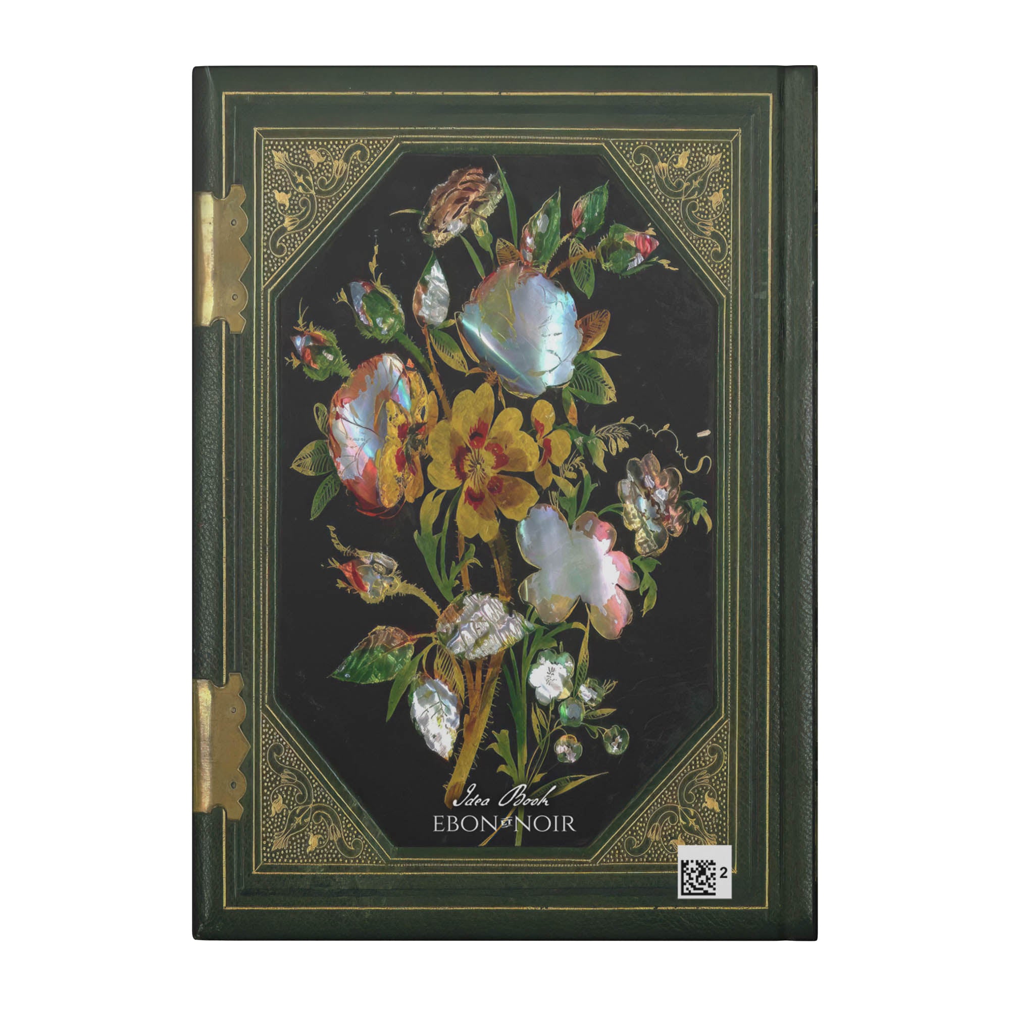 Mother of Pearl Bouquet (Green), Hardcover Lined Journal With 150 Perforated Pages