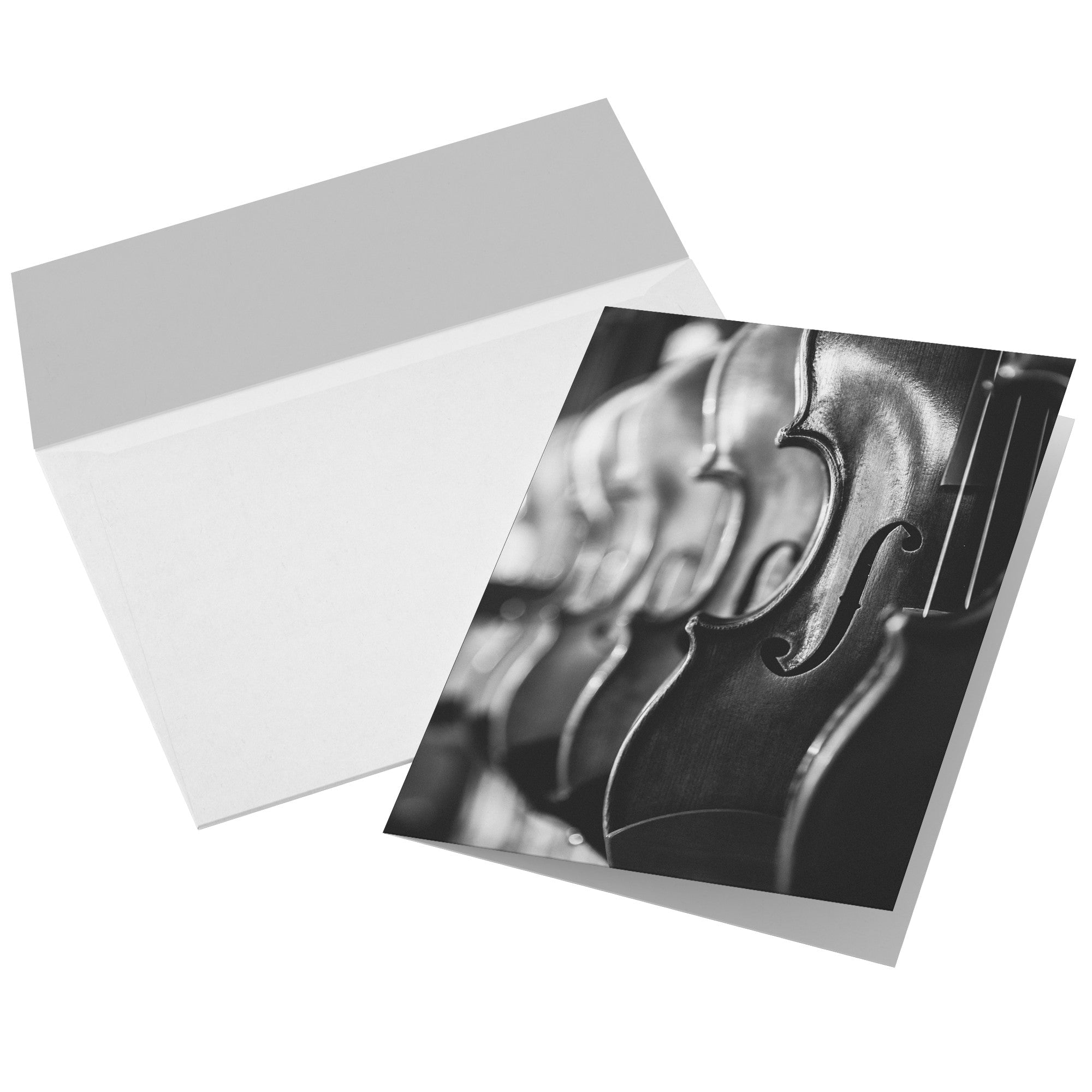 Violins, Set of Greeting Cards/Notecards, With White Envelopes, 5in x 7in