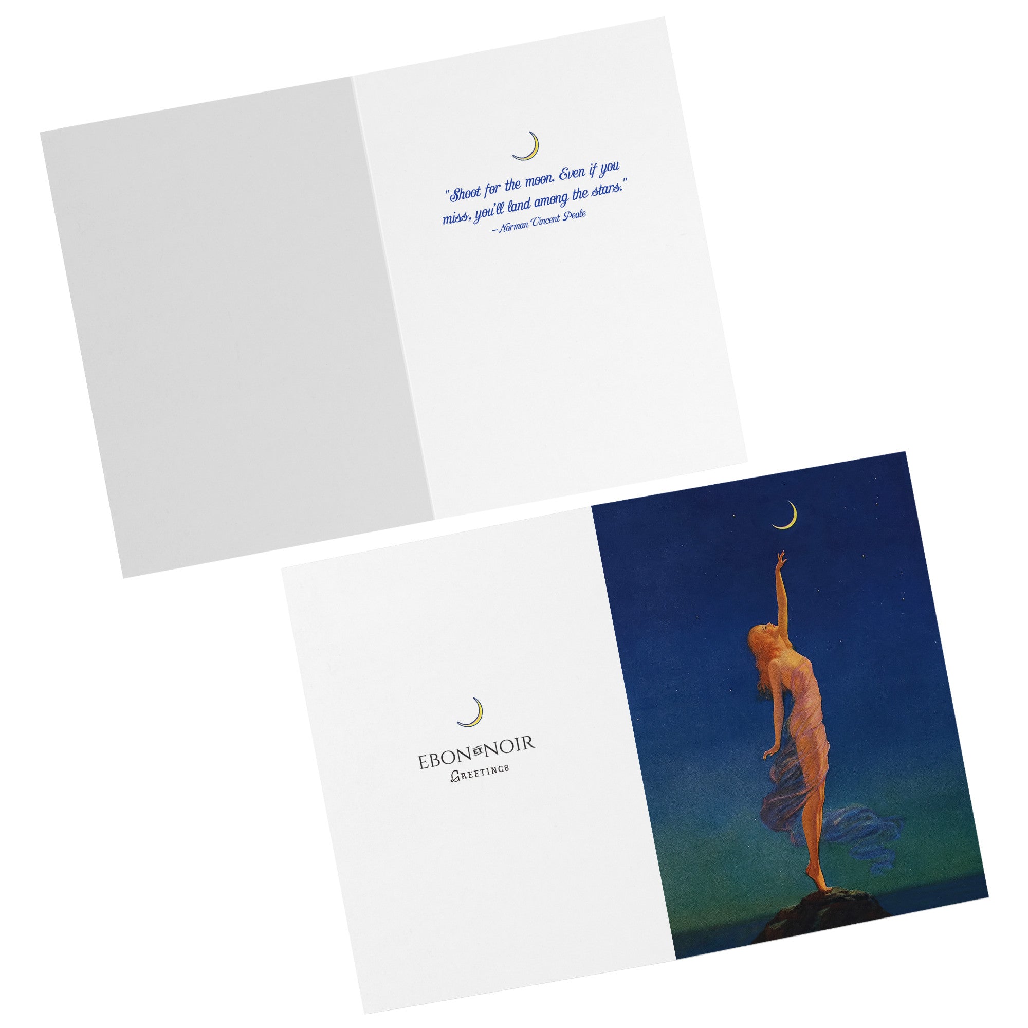 Reaching For the Moon by Edward Mason Eggleston, Set of Greeting Cards/Notecards, With White Envelopes, 5in x 7in