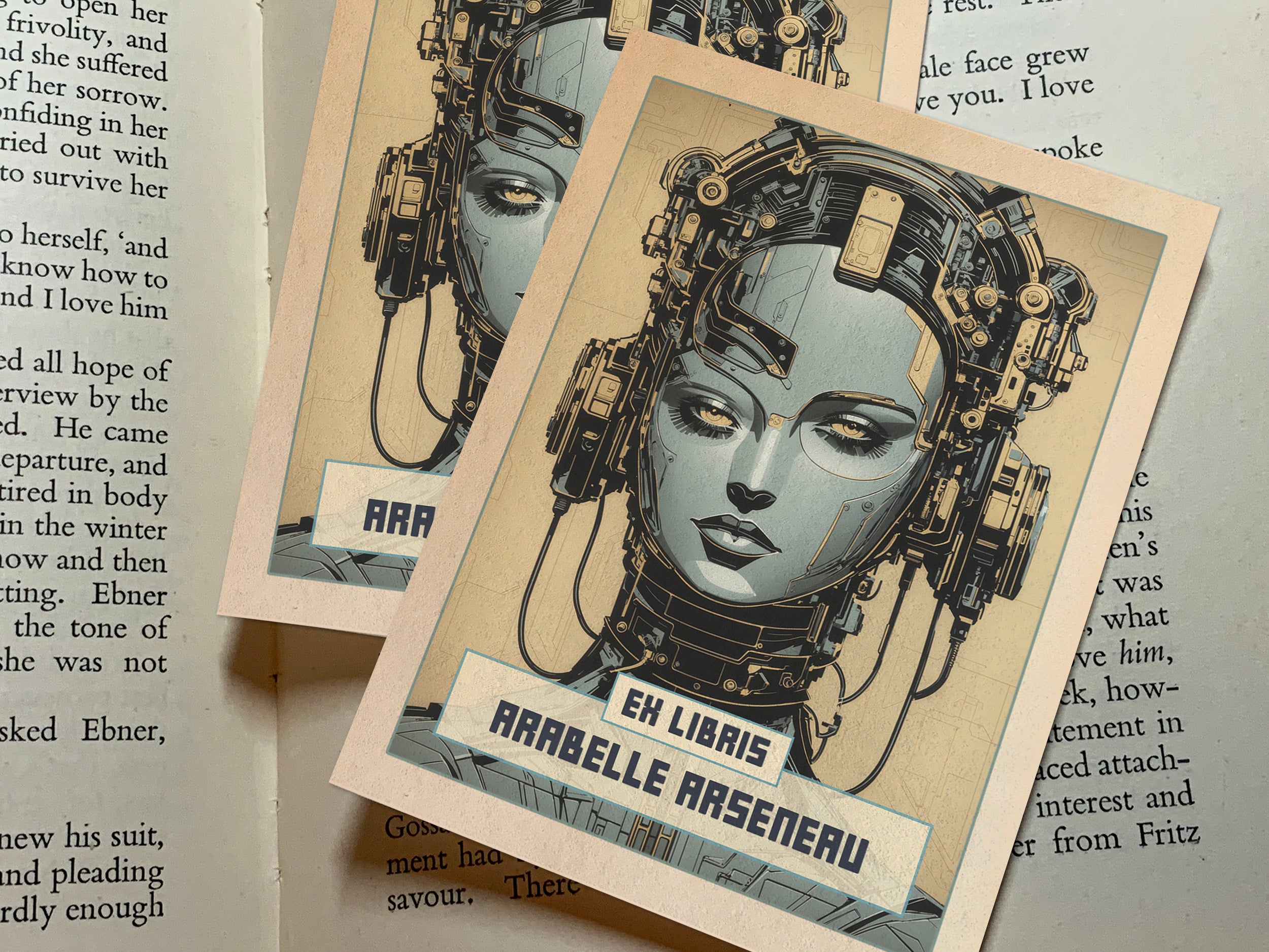 Ex Machina, Personalized Ex-Libris Bookplates, Crafted on Traditional Gummed Paper, 3in x 4in, Set of 30