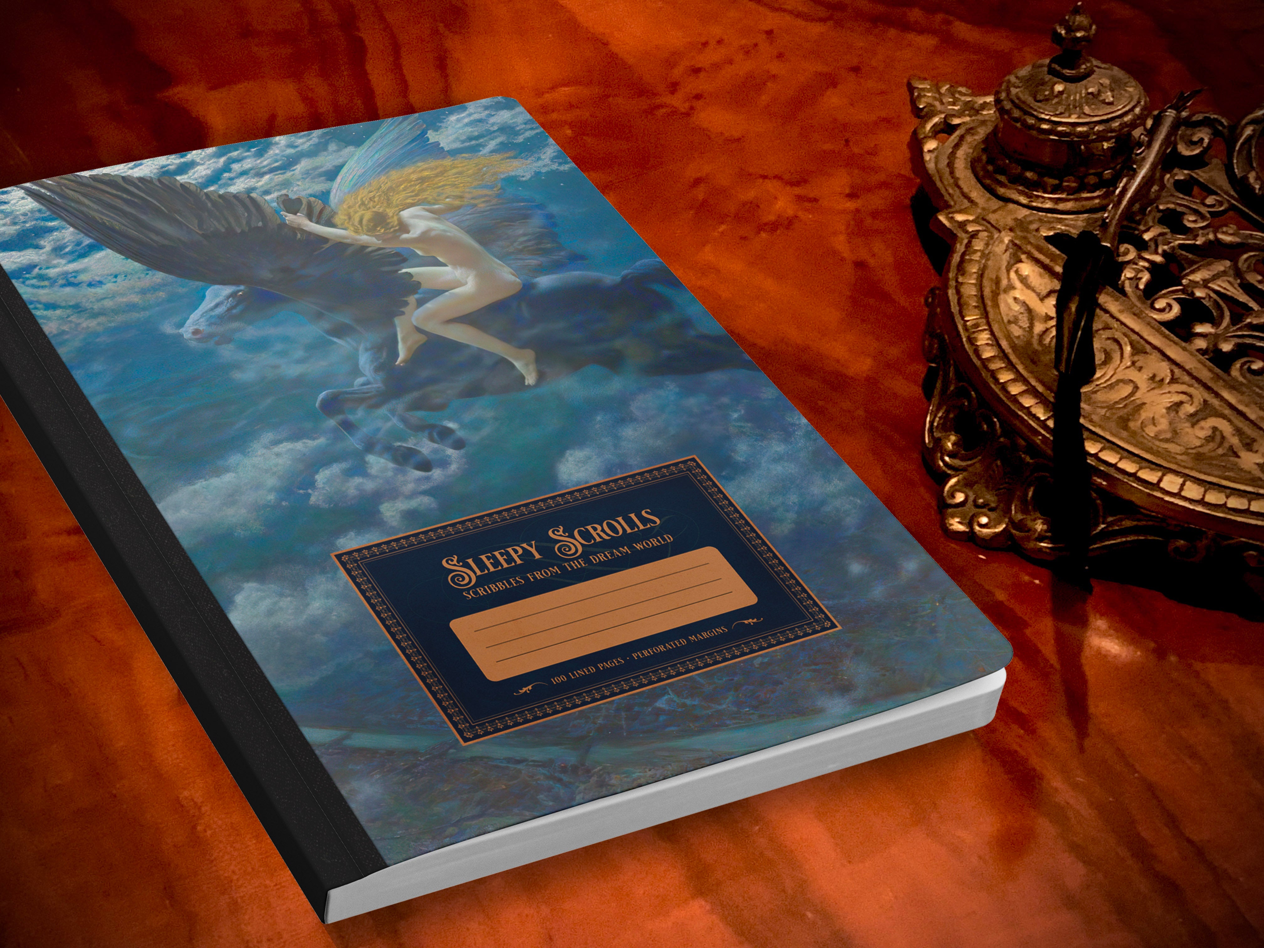 Dream Idyll by Edward Robert Hughes, Sleepy Scrolls, Paperback Composition Notebook, Lined Dream Journal/Idea Book with Perforated Margins