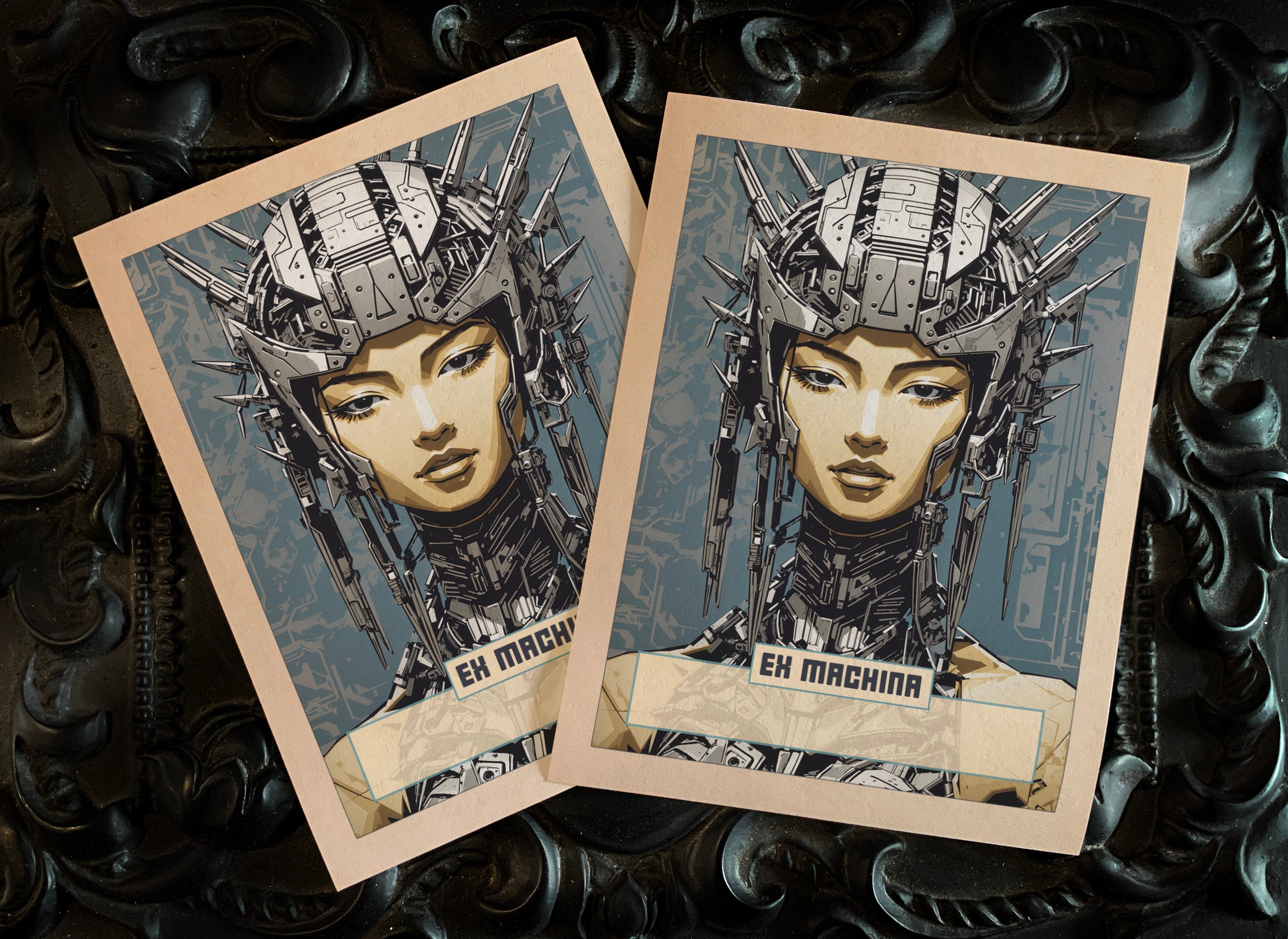 Ex Machina, Personalized Ex-Libris Bookplates, Crafted on Traditional Gummed Paper, 3in x 4in, Set of 30