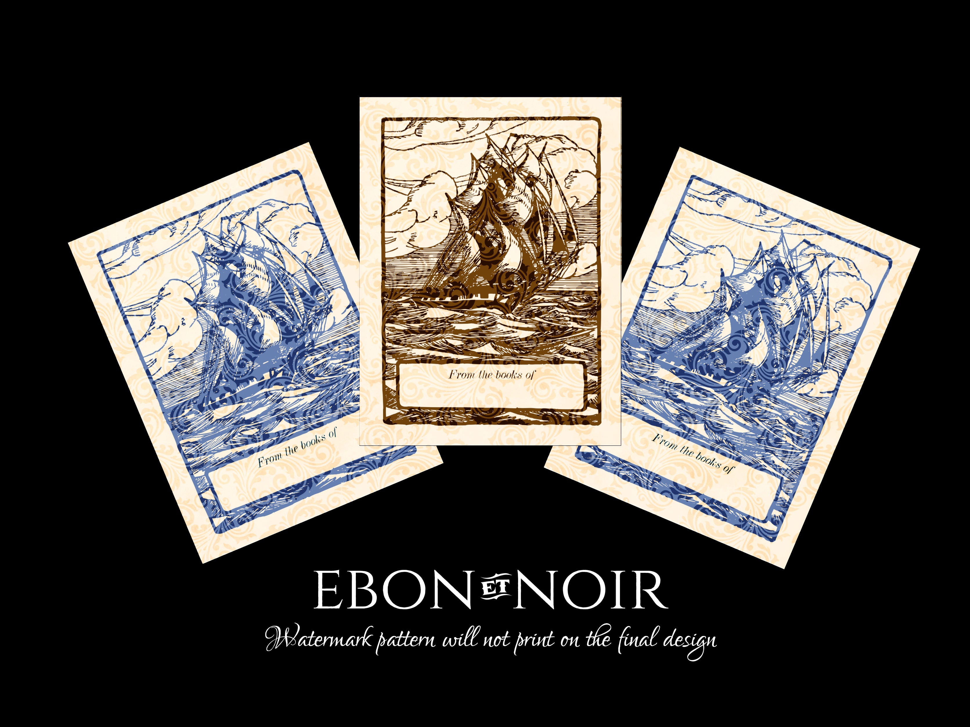 Sea Clipper, Personalized Naval Ex-Libris Bookplates, Crafted on Traditional Gummed Paper, 3in x 4in, Set of 30