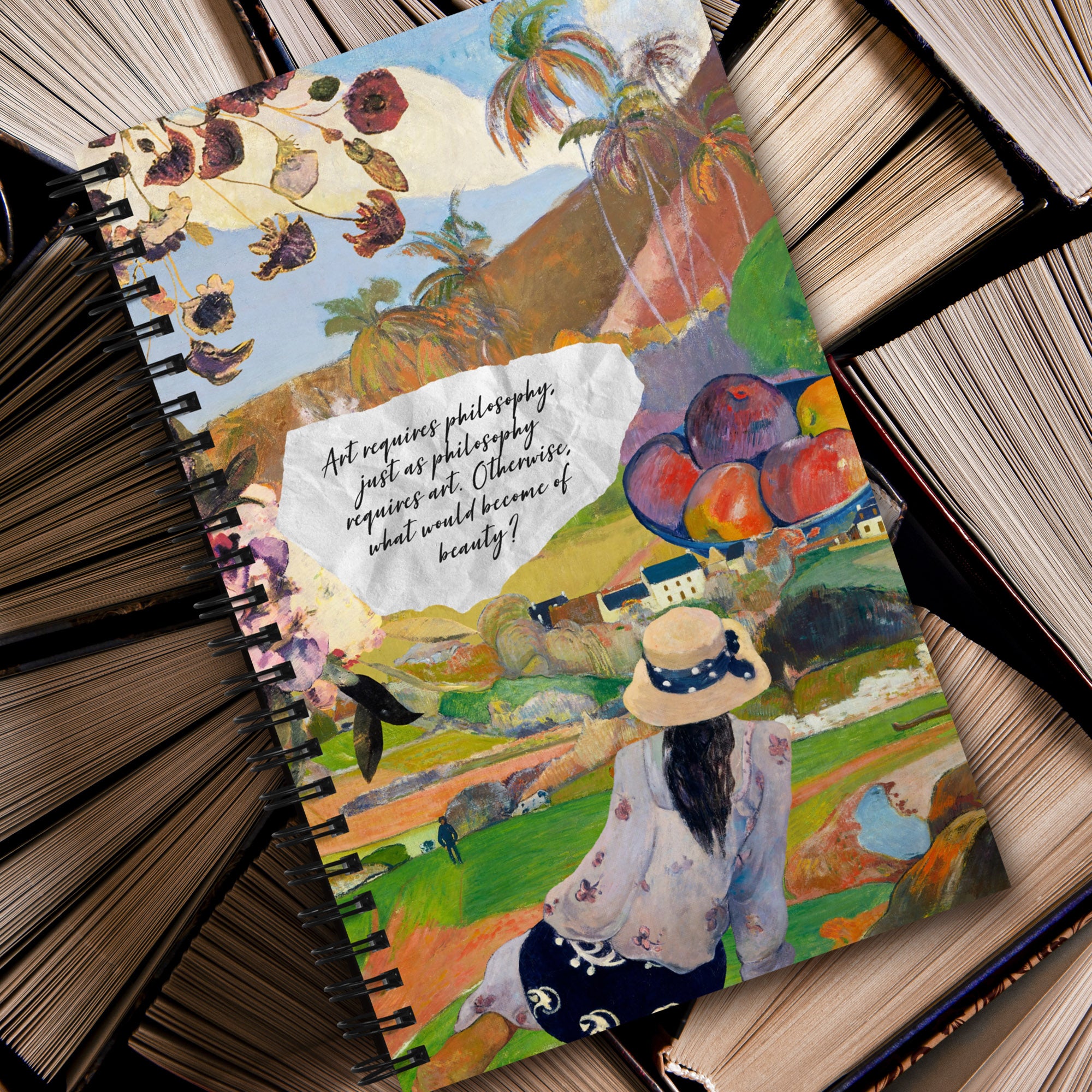 Tahitian Dreams by Gaughin, Spiral Notebook, Dot Journal, Perfect for Journaling on the Go