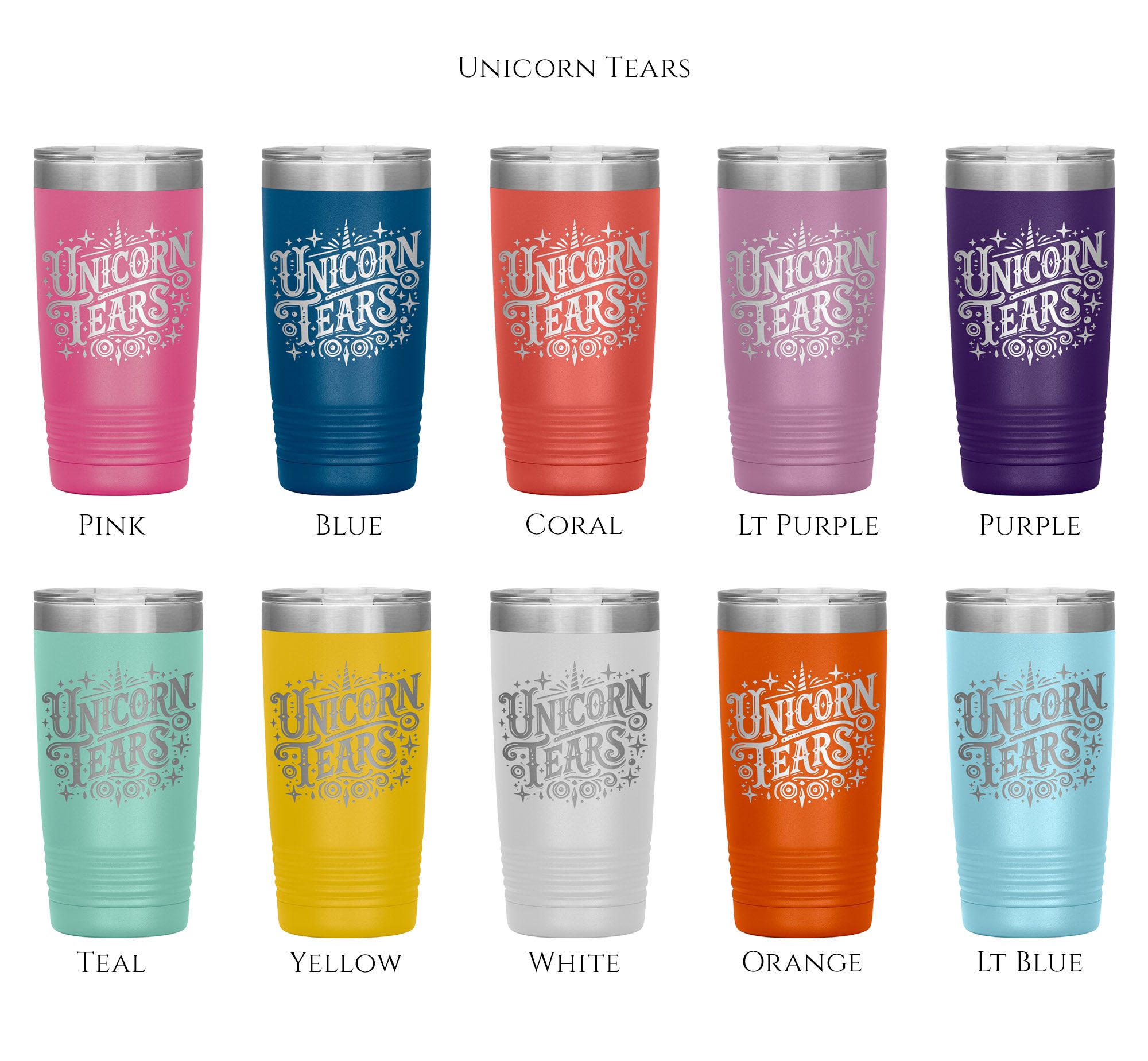 Unicorn Tears, Dungeons and Dragons Inspired Insulated Tumbler Travel Mug for Gamers, 20oz