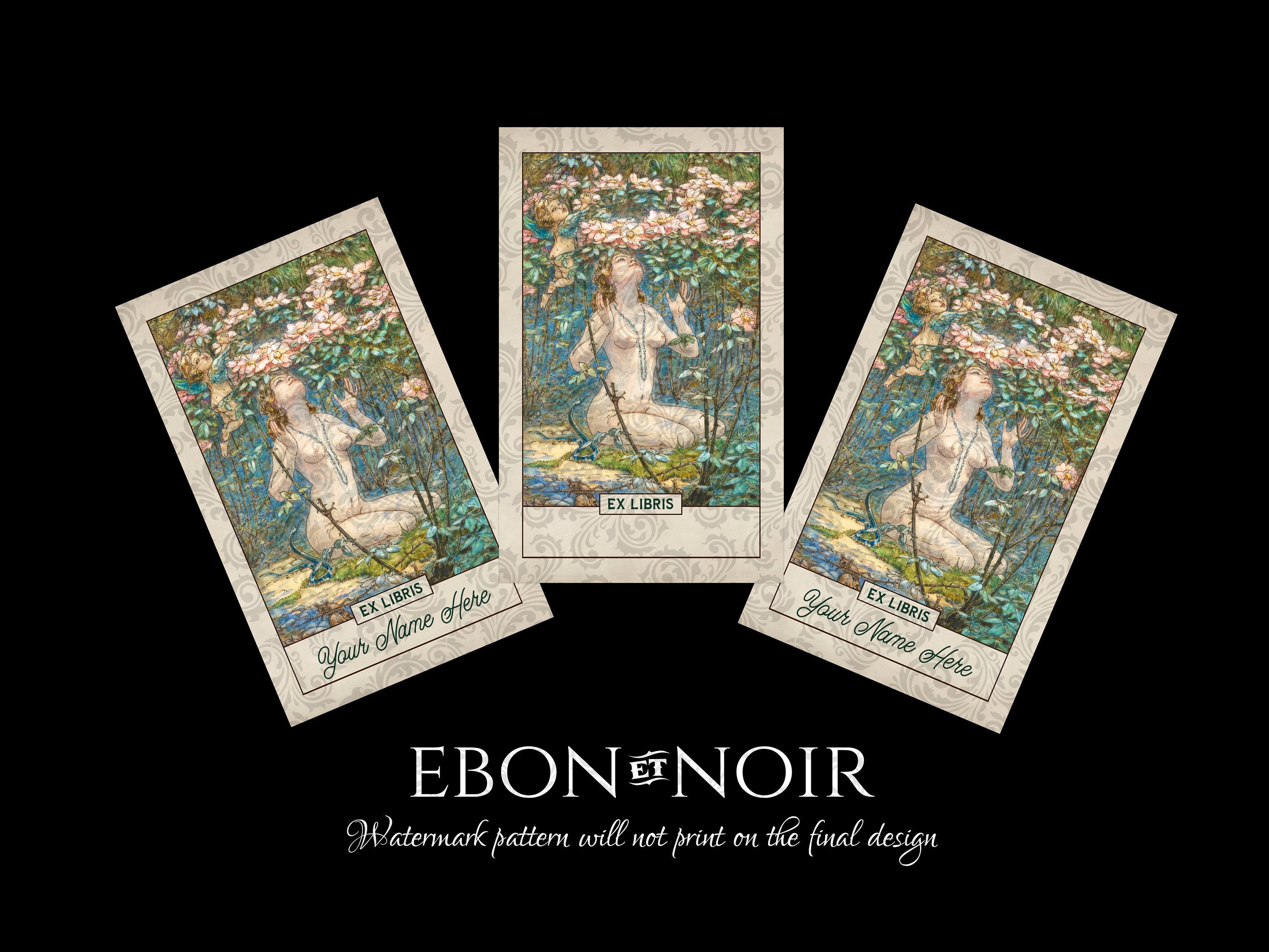 Fairy Bower, Personalized Ex-Libris Bookplates, Crafted on Traditional Gummed Paper, 2.5in x 4in, Set of 30