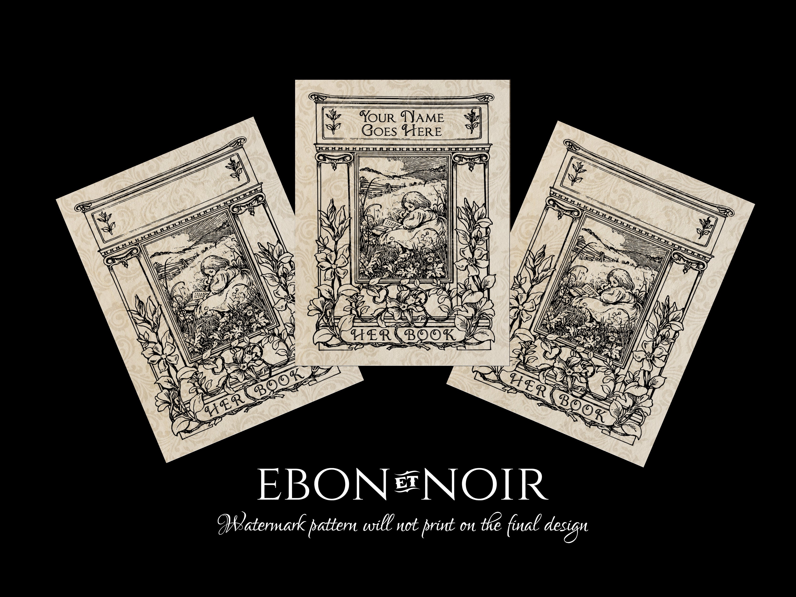 Little Girl Reading, Personalized Ex-Libris Bookplates, Crafted on Traditional Gummed Paper, 3in x 4in, Set of 30