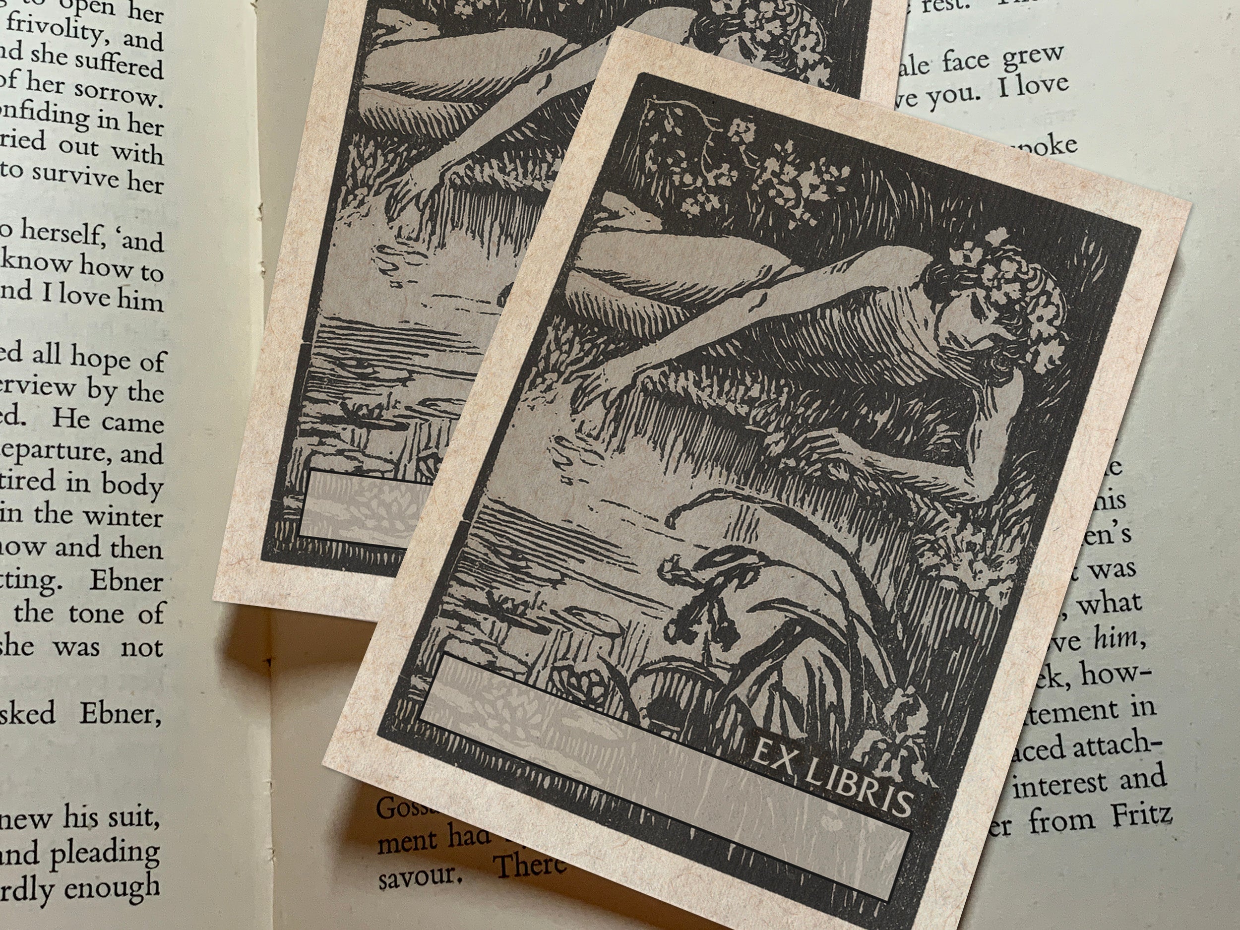 Narcissus, Mythological, Personalized Ex-Libris Bookplates, Crafted on Traditional Gummed Paper, 2.5in x 4in, Set of 30