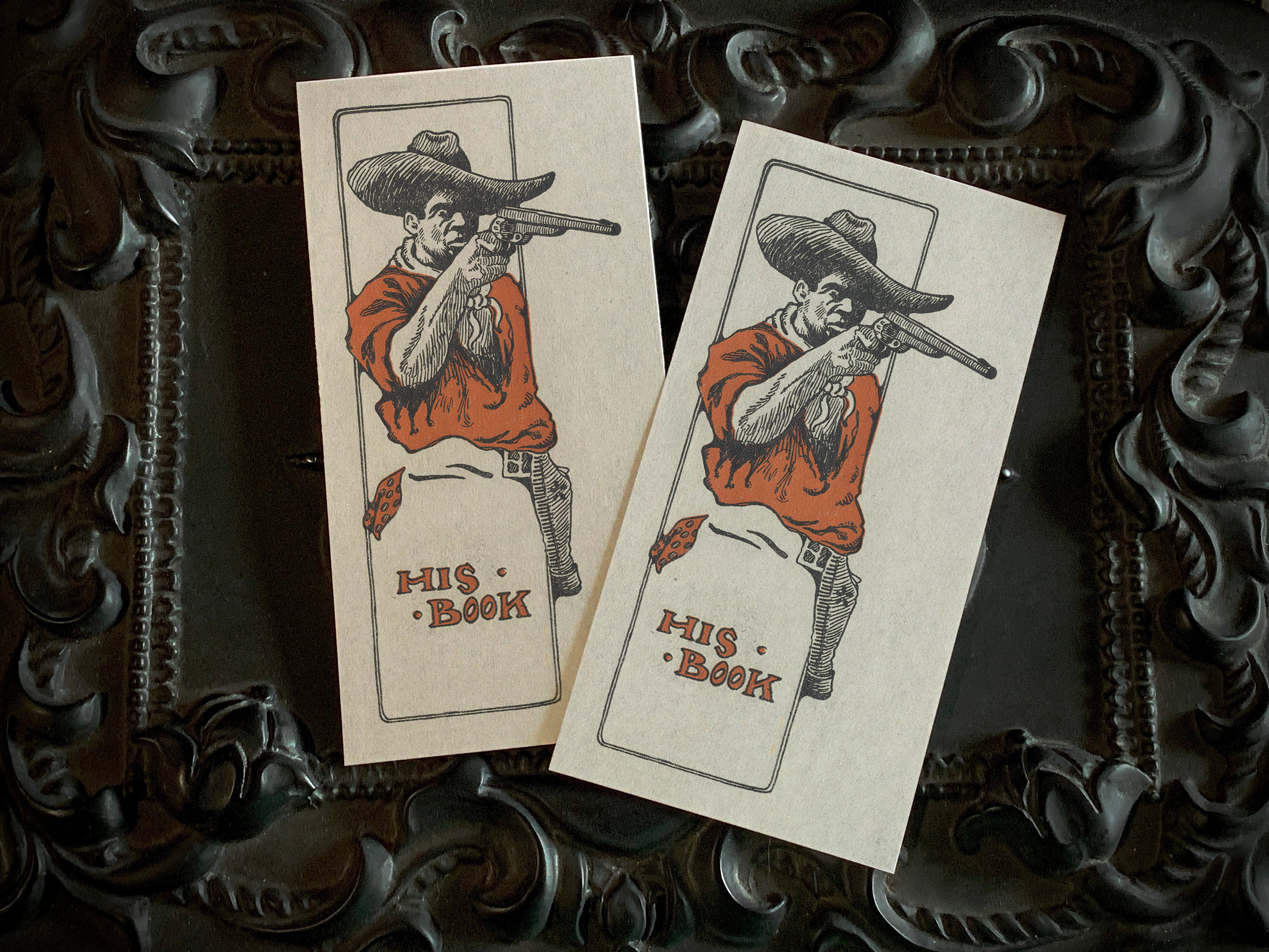 African American Cowboy, Personalized Ex-Libris Bookplates For Him, Crafted on Traditional Gummed Paper, 4in x 2in, Set of 30