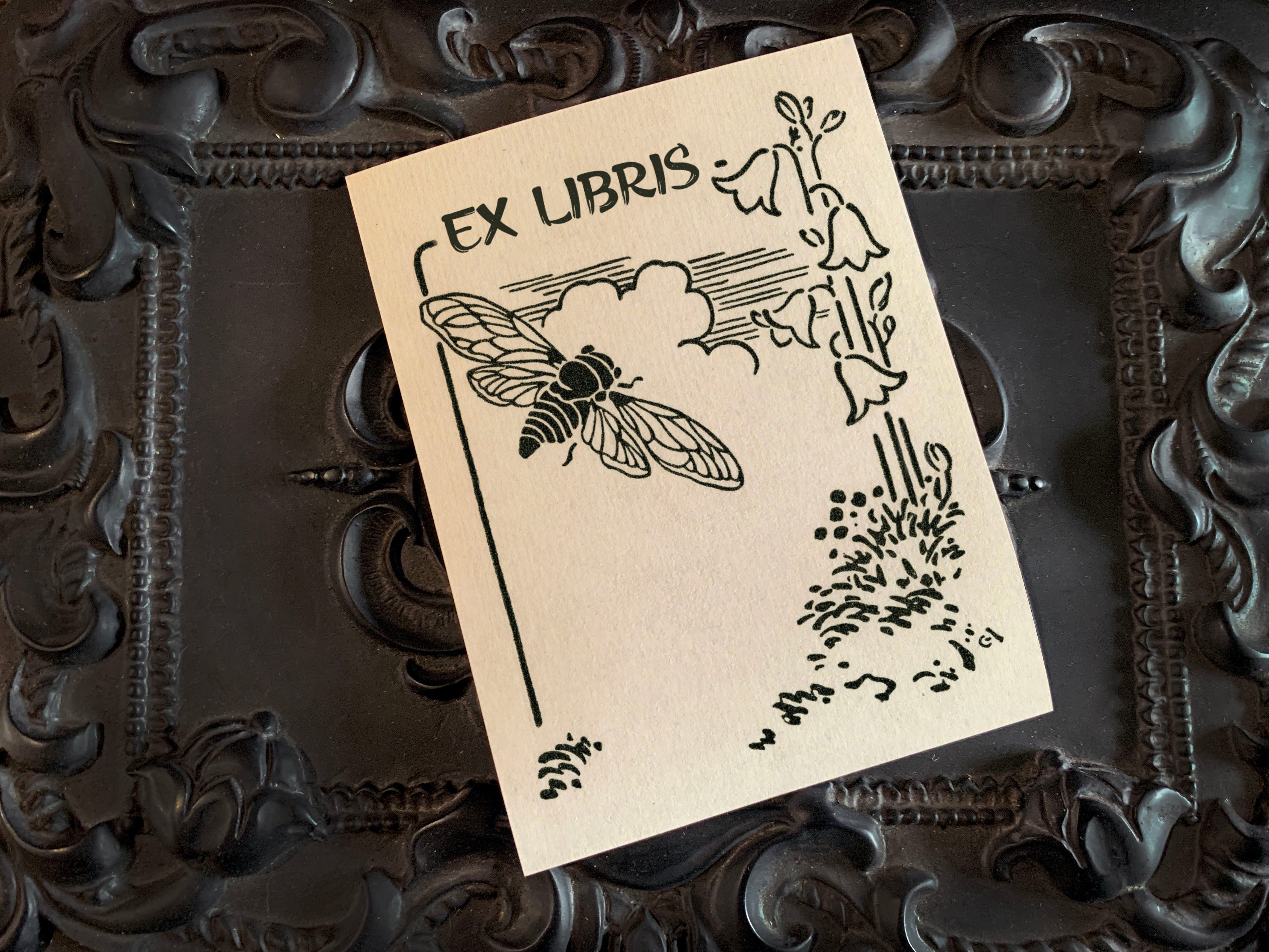 Honeybee, Personalized Ex-Libris Bookplates, Crafted on Traditional Gummed Paper, 3in x 4in, Set of 30