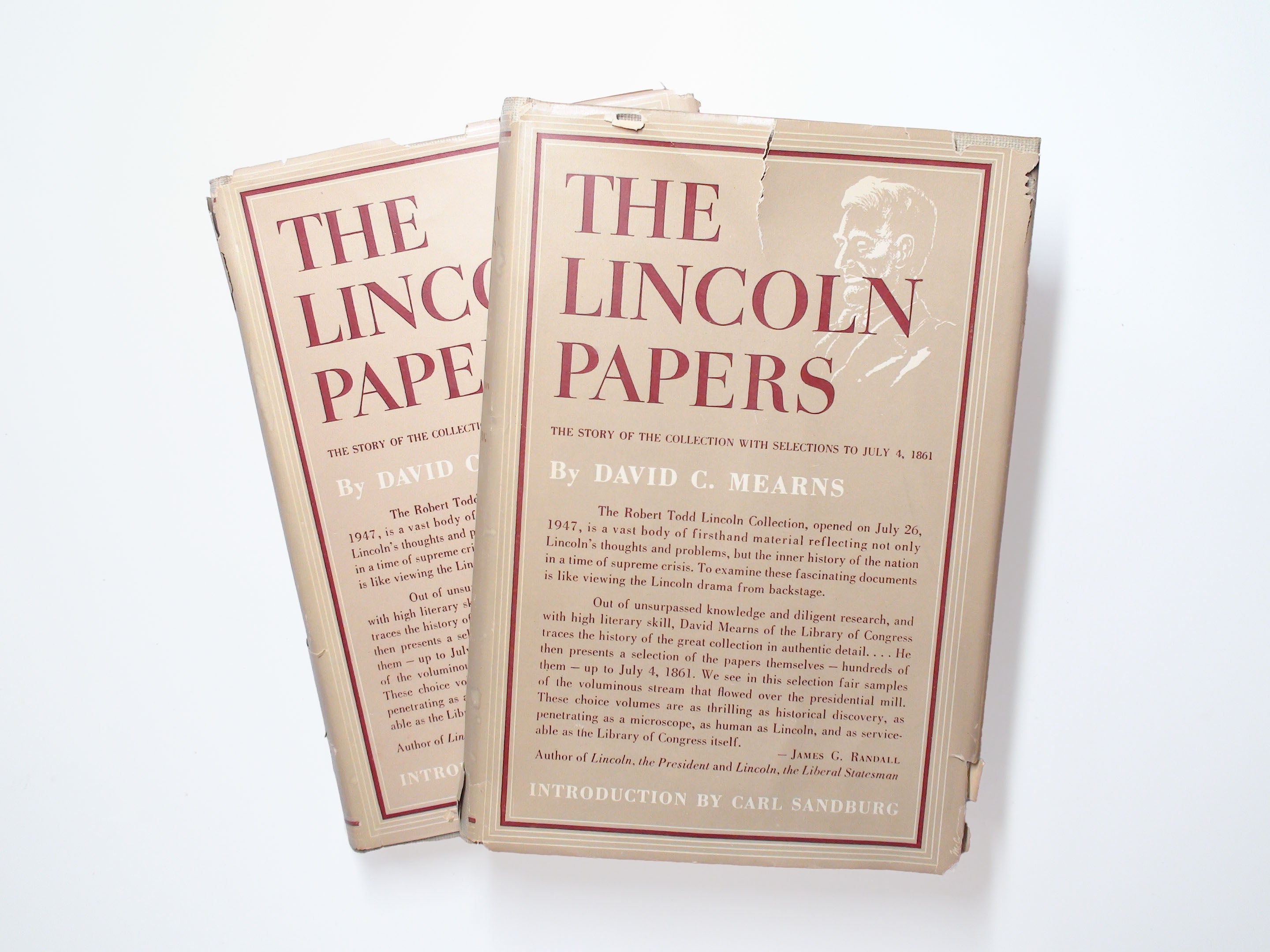 The Lincoln Papers by David C. Mearns, 2 Vols, with D/J, 1st Edition, 1948