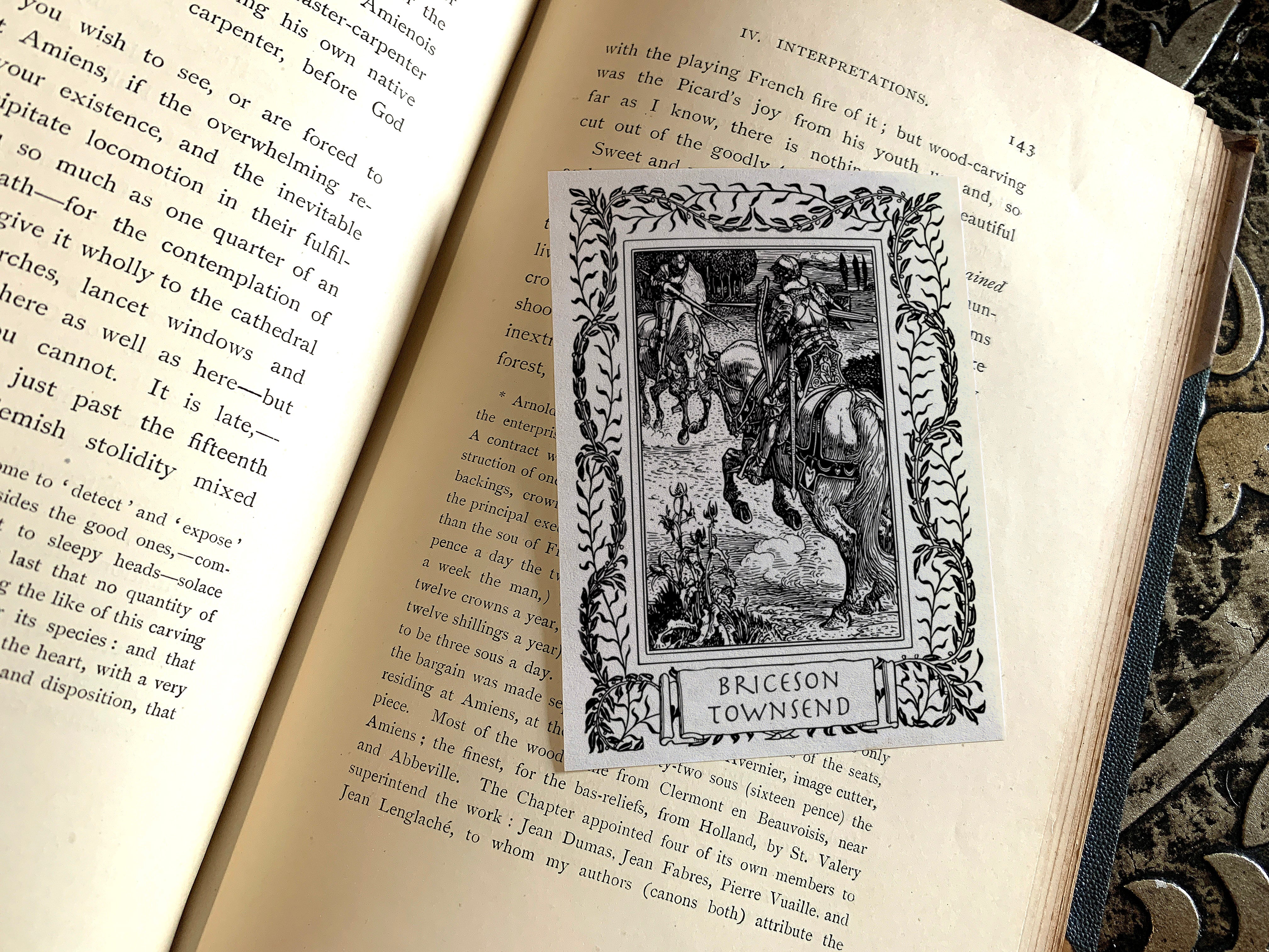 The Royal Joust, Personalized Ex-Libris Bookplates, Crafted on Traditional Gummed Paper, 3in x 4in, Set of 30