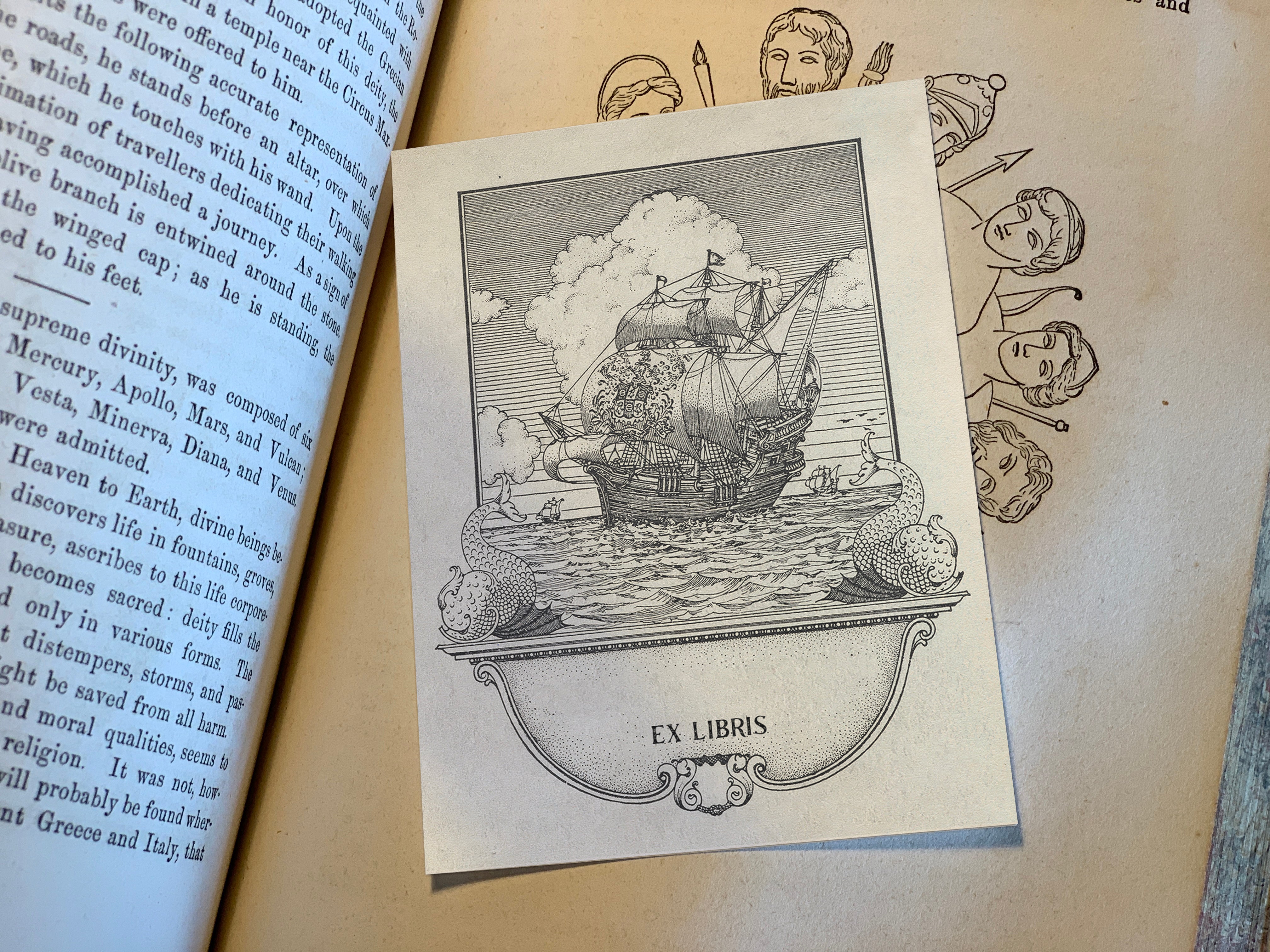 Maritime Odyssey, Personalized Nautical Ex-Libris Bookplates, Crafted on Traditional Gummed Paper, 3in x 4in, Set of 30