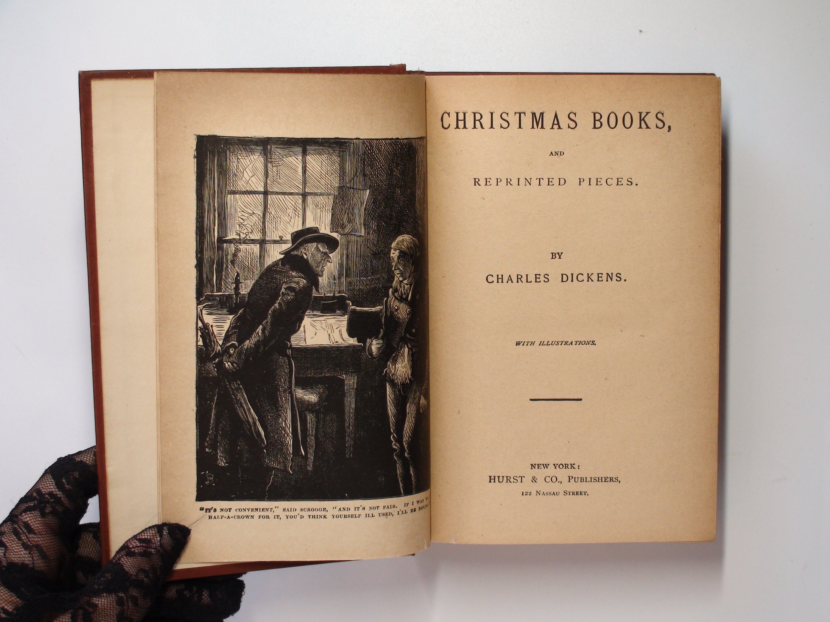 Christmas Books and Reprinted Pieces by Charles Dickens, Includes a Christmas Carol, c1890