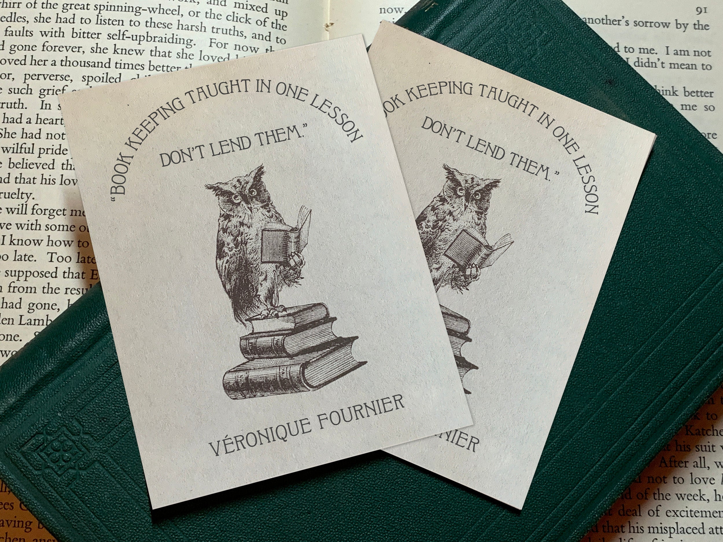 Sage Advice, Personalized Owl Ex-Libris Bookplates, Crafted on Traditional Gummed Paper, 3in x 4in, Set of 30