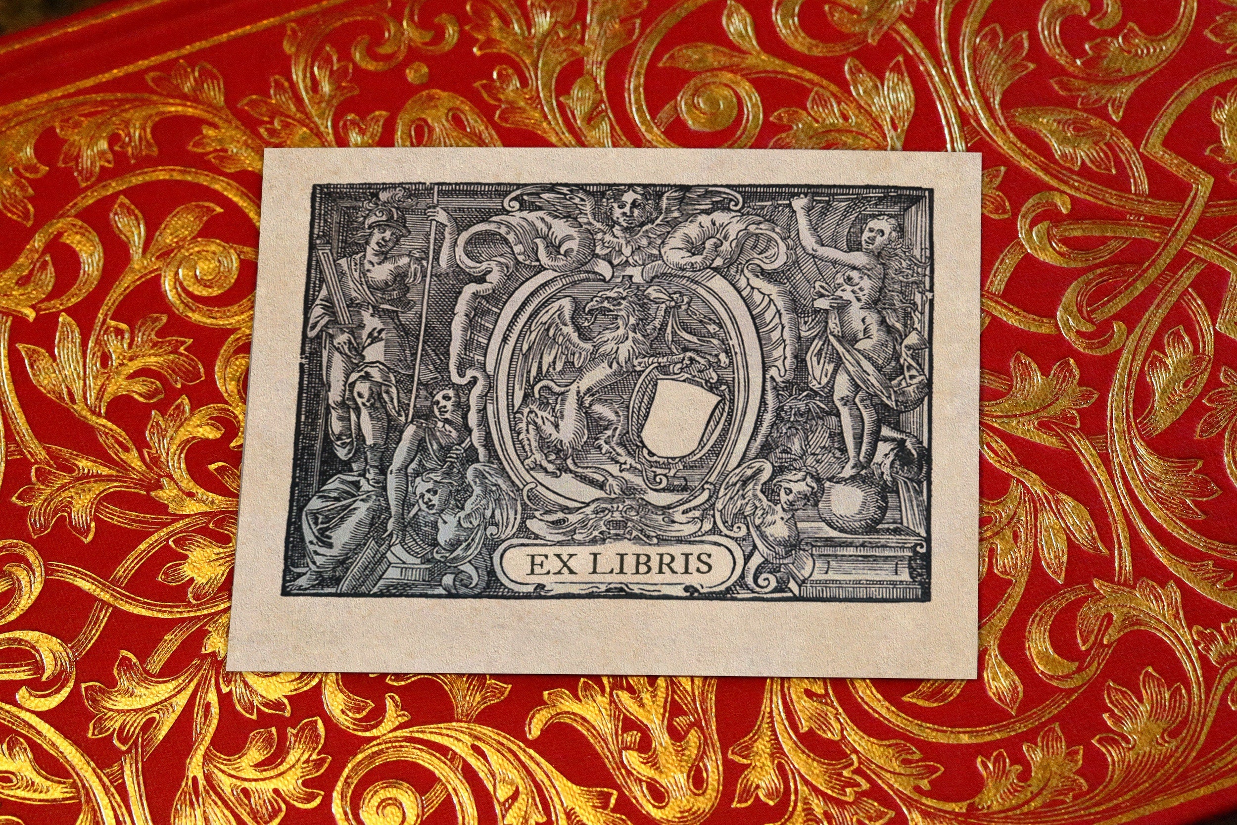 Fortuna, Personalized Renaissance Ex-Libris Bookplates, Crafted on Traditional Gummed Paper, 3.25in x 2.5in, Set of 30