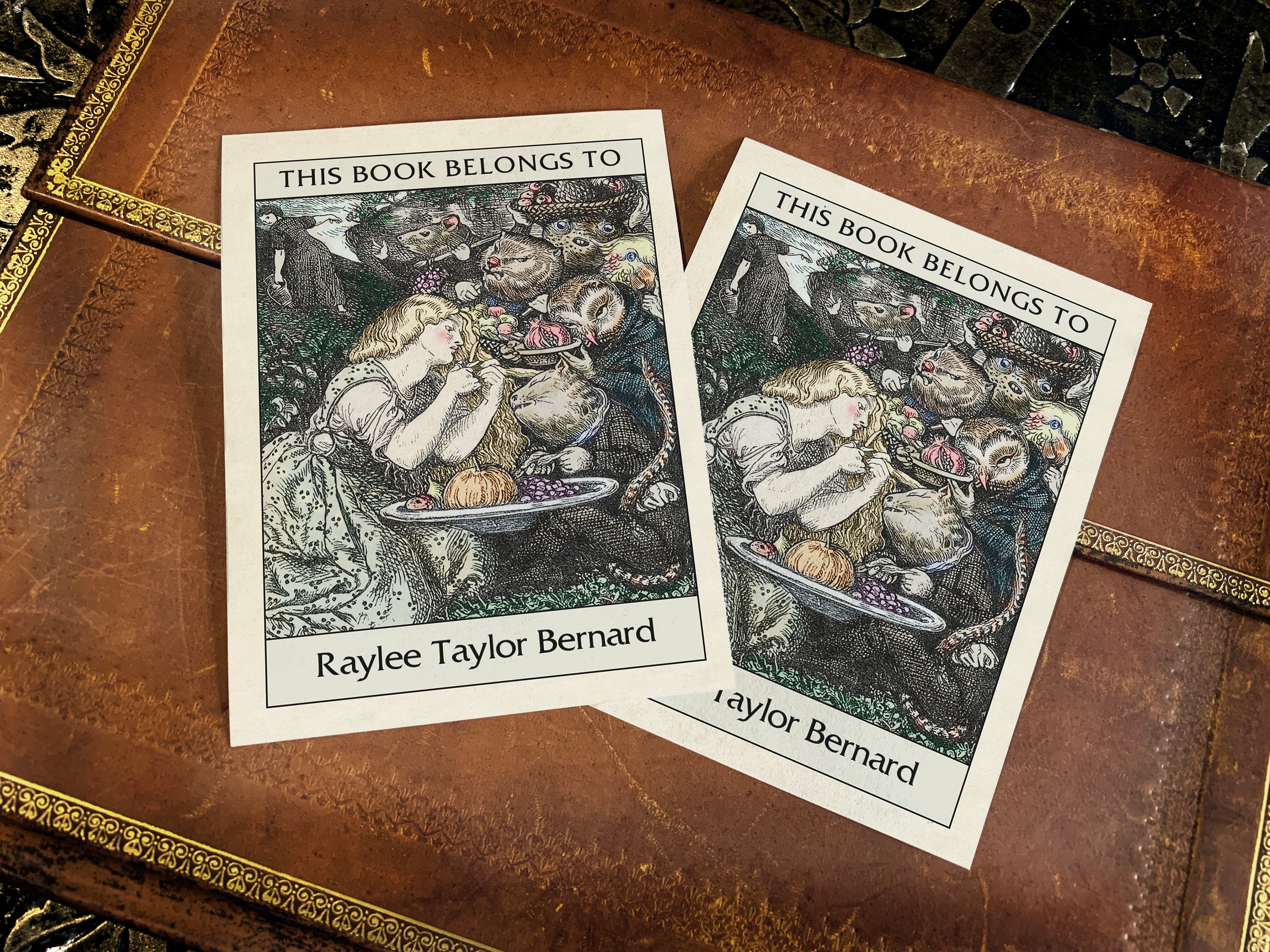 Goblin Market, Personalized Ex-Libris Bookplates, Crafted on Traditional Gummed Paper, 3in x 4in, Set of 30