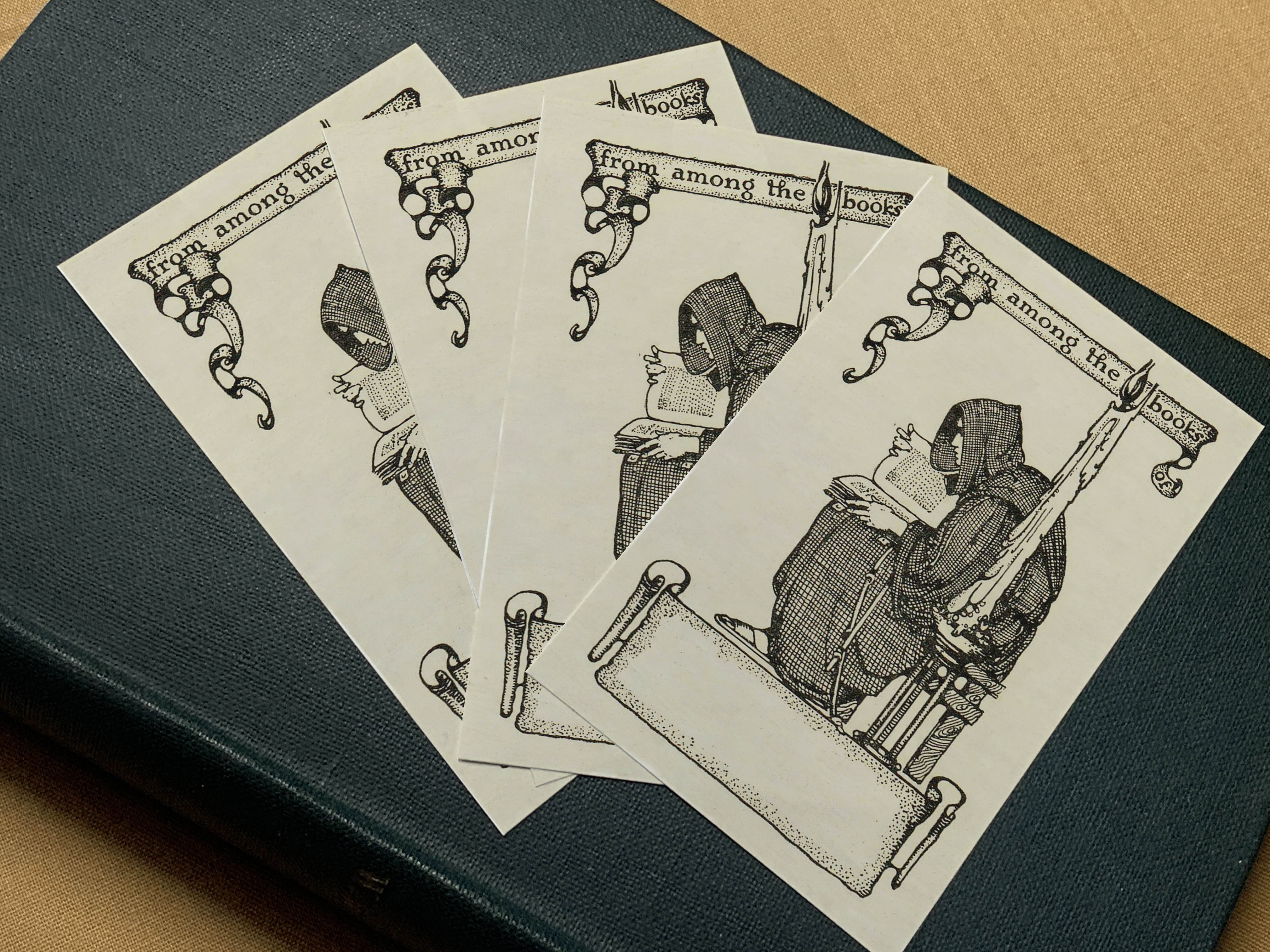 The Monk, Personalized Ex-Libris Bookplates, Crafted on Traditional Gummed Paper, 2.5in x 4in, Set of 30
