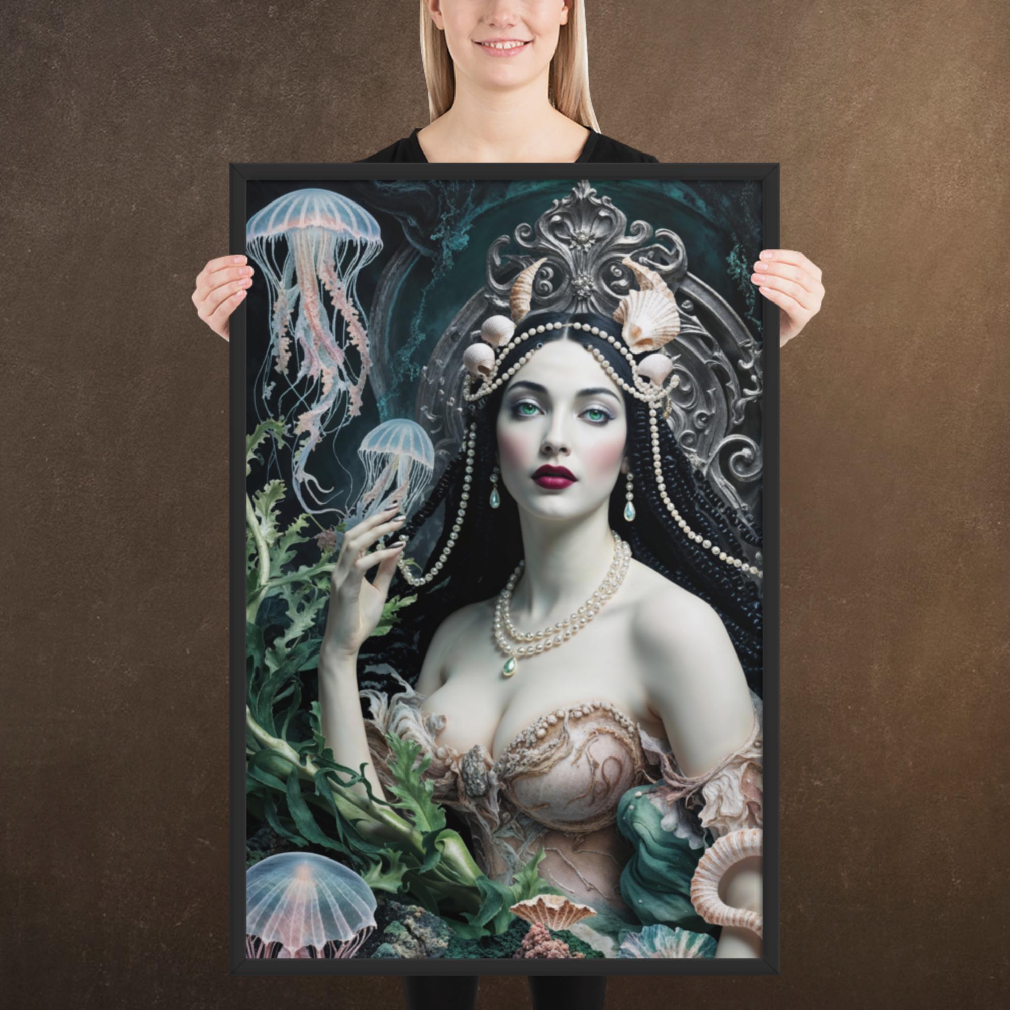 Yemaya, Diosa del Mar, Goddess of the Sea, Framed Museum-Quality Poster Print, Available in Two Sizes