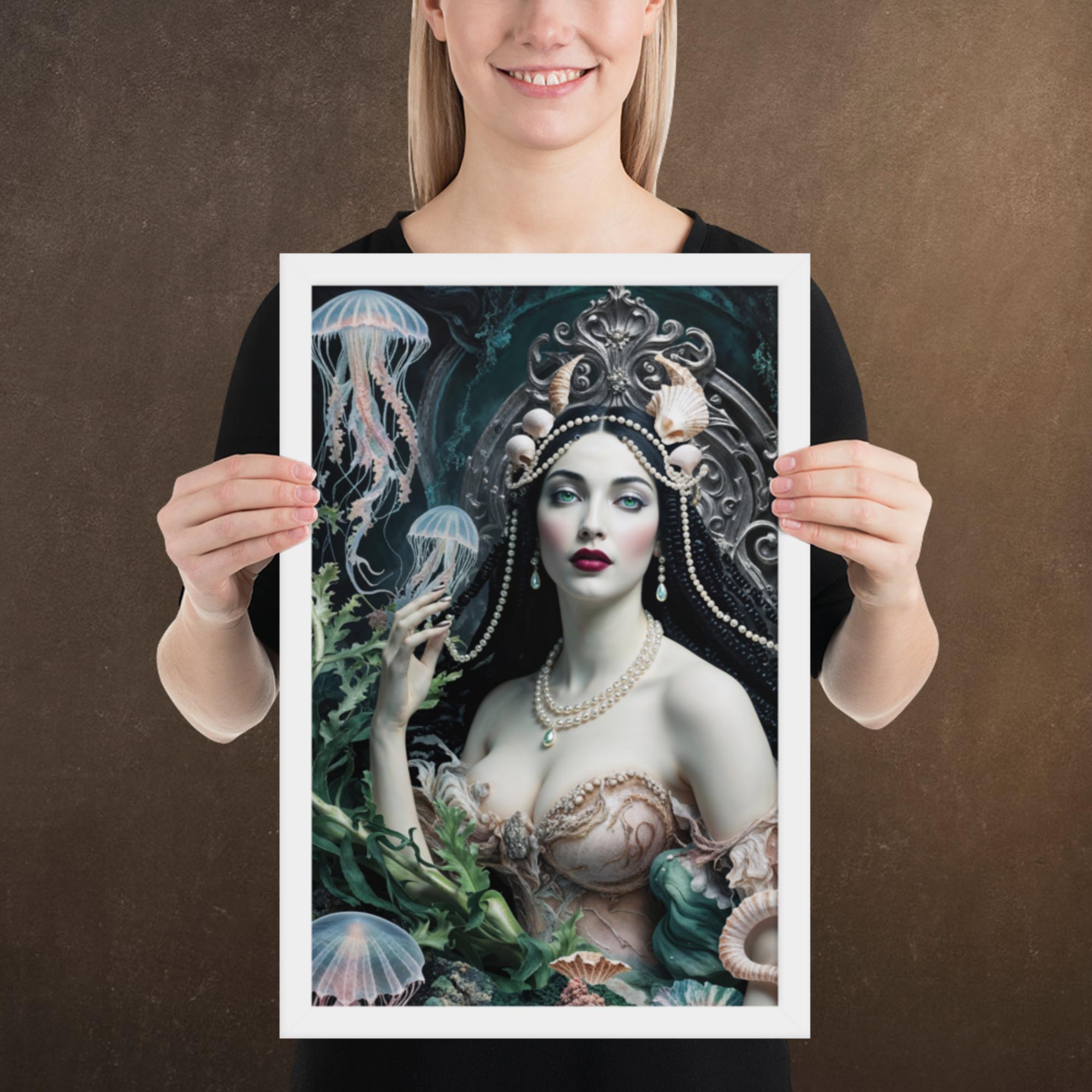 Yemaya, Diosa del Mar, Goddess of the Sea, Framed Museum-Quality Poster Print, Available in Two Sizes