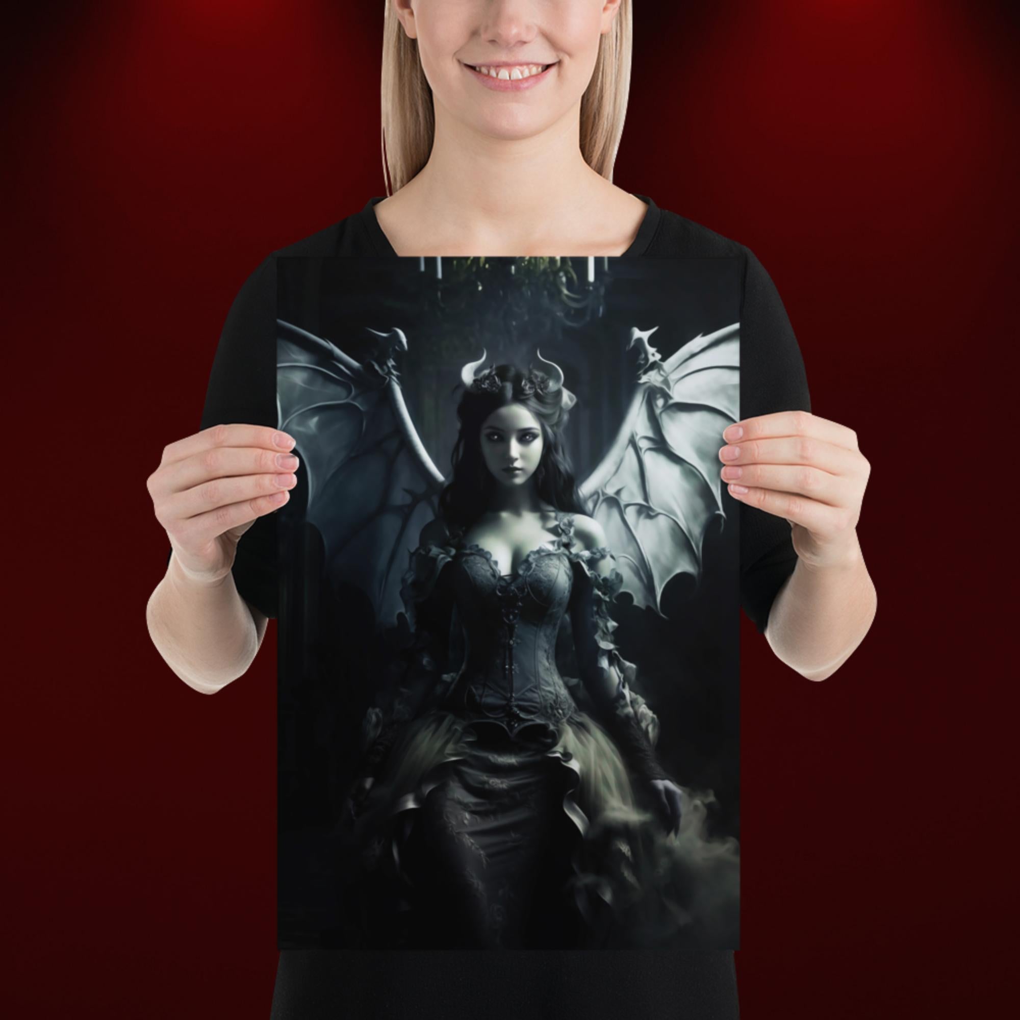 Dark Angel, Dark Fantasy Succubus, Gothic Poster/Art Print, Available in Multiple Sizes