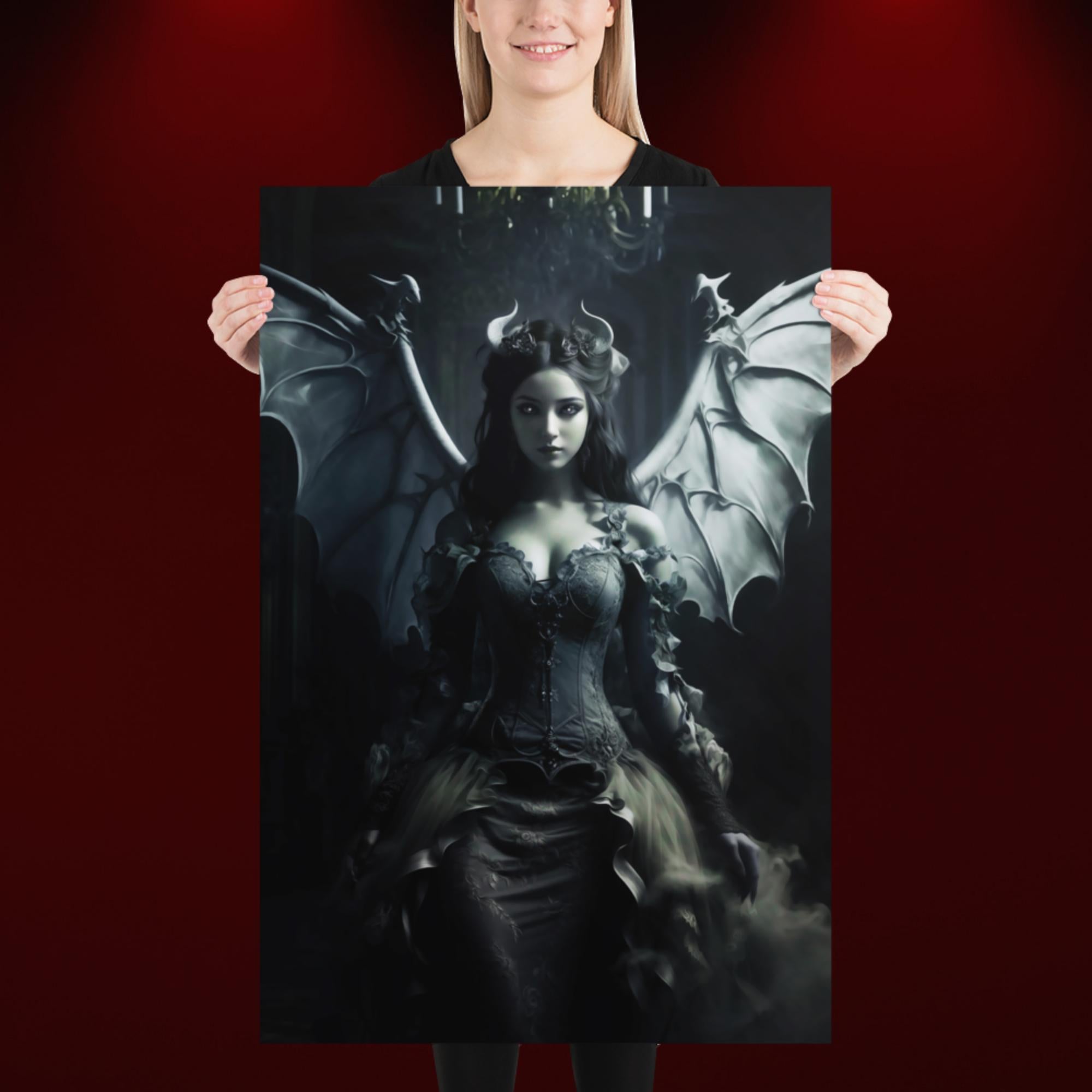 Dark Angel, Dark Fantasy Succubus, Gothic Poster/Art Print, Available in Multiple Sizes