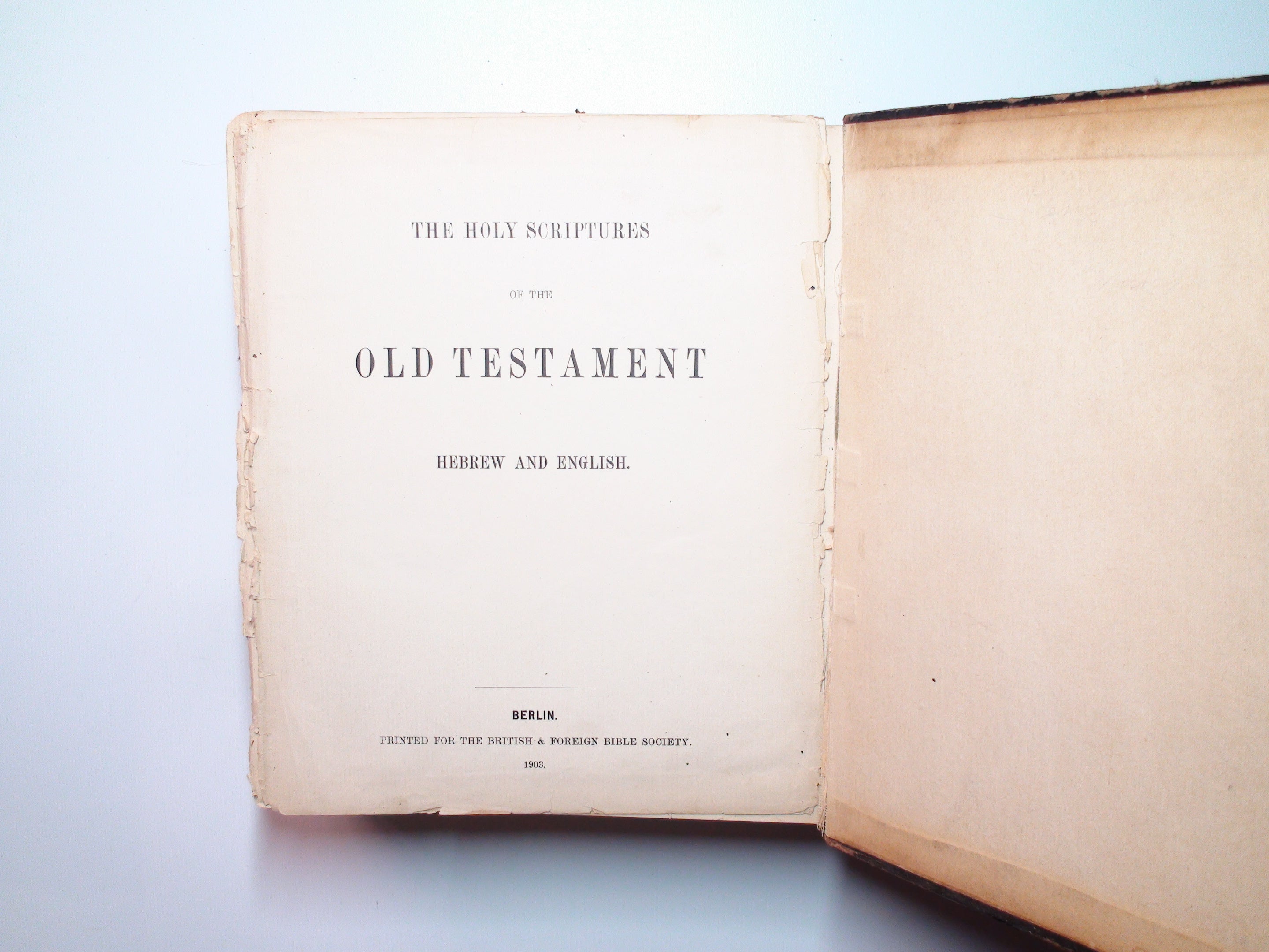 The Holy Scriptures of the Old Testament, In Hebrew and English, Rare, Leather, 1903