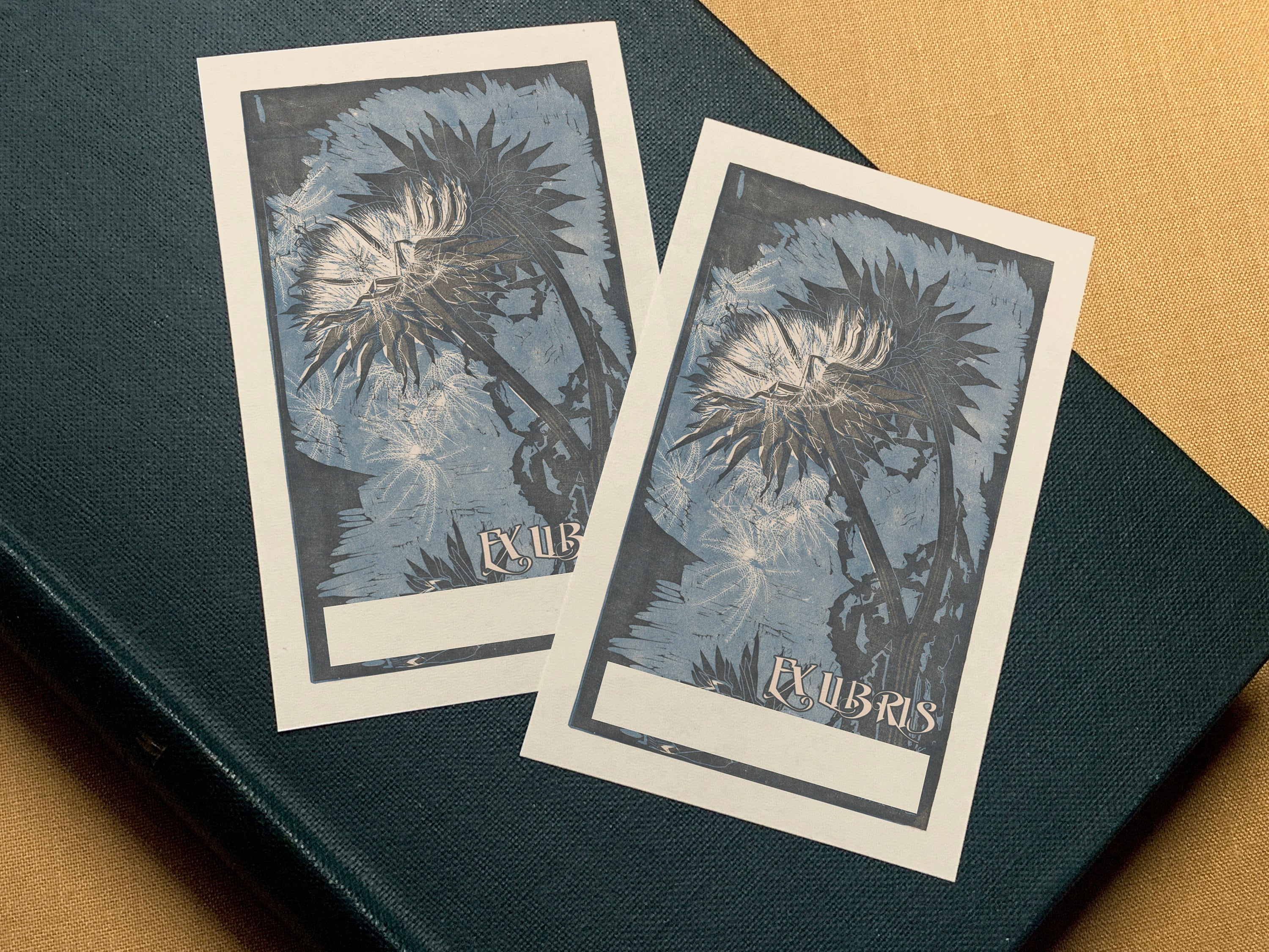Dandelion, Personalized Floral Ex-Libris Bookplates, Crafted on Traditional Gummed Paper, 4in x 2.5in, Set of 30