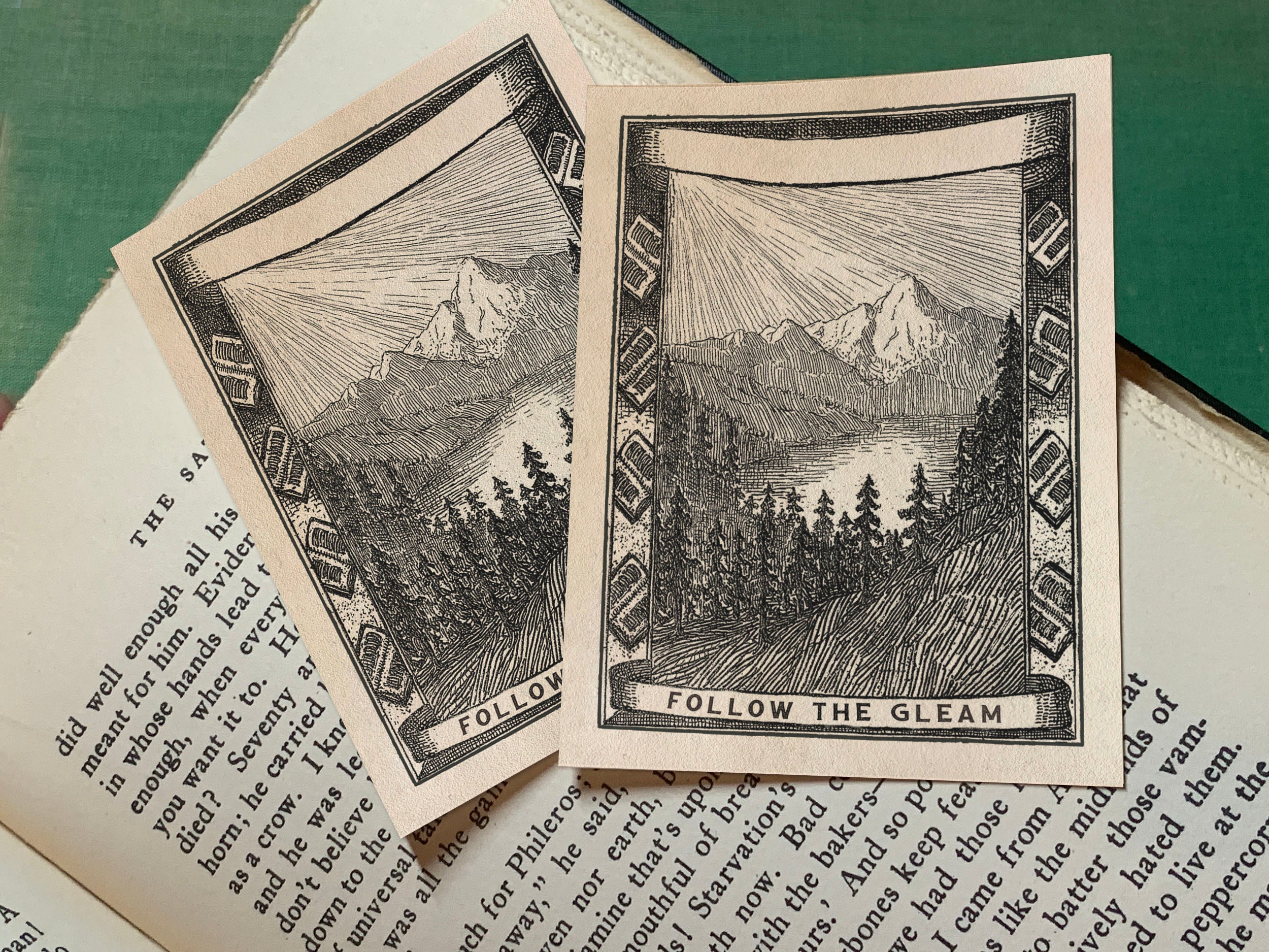 Follow the Gleam, Personalized, Ex-Libris Bookplates, Crafted on Traditional Gummed Paper, 3in x 4in, Set of 30