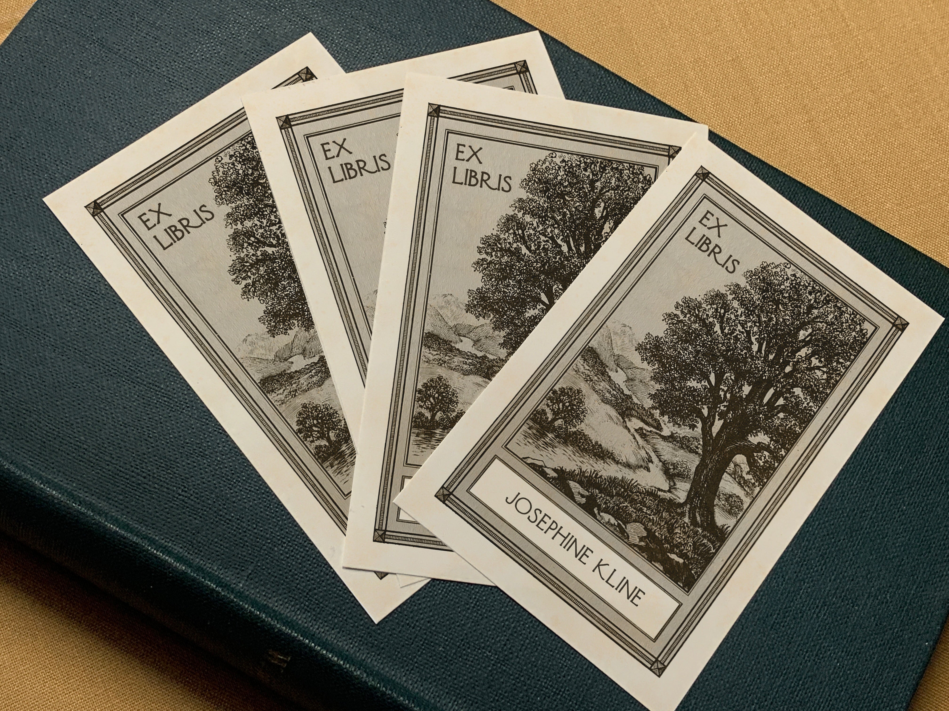 Peaceful Stream, Personalized Ex-Libris Bookplates, Crafted on Traditional Gummed Paper, 2.5in x 4in, Set of 30