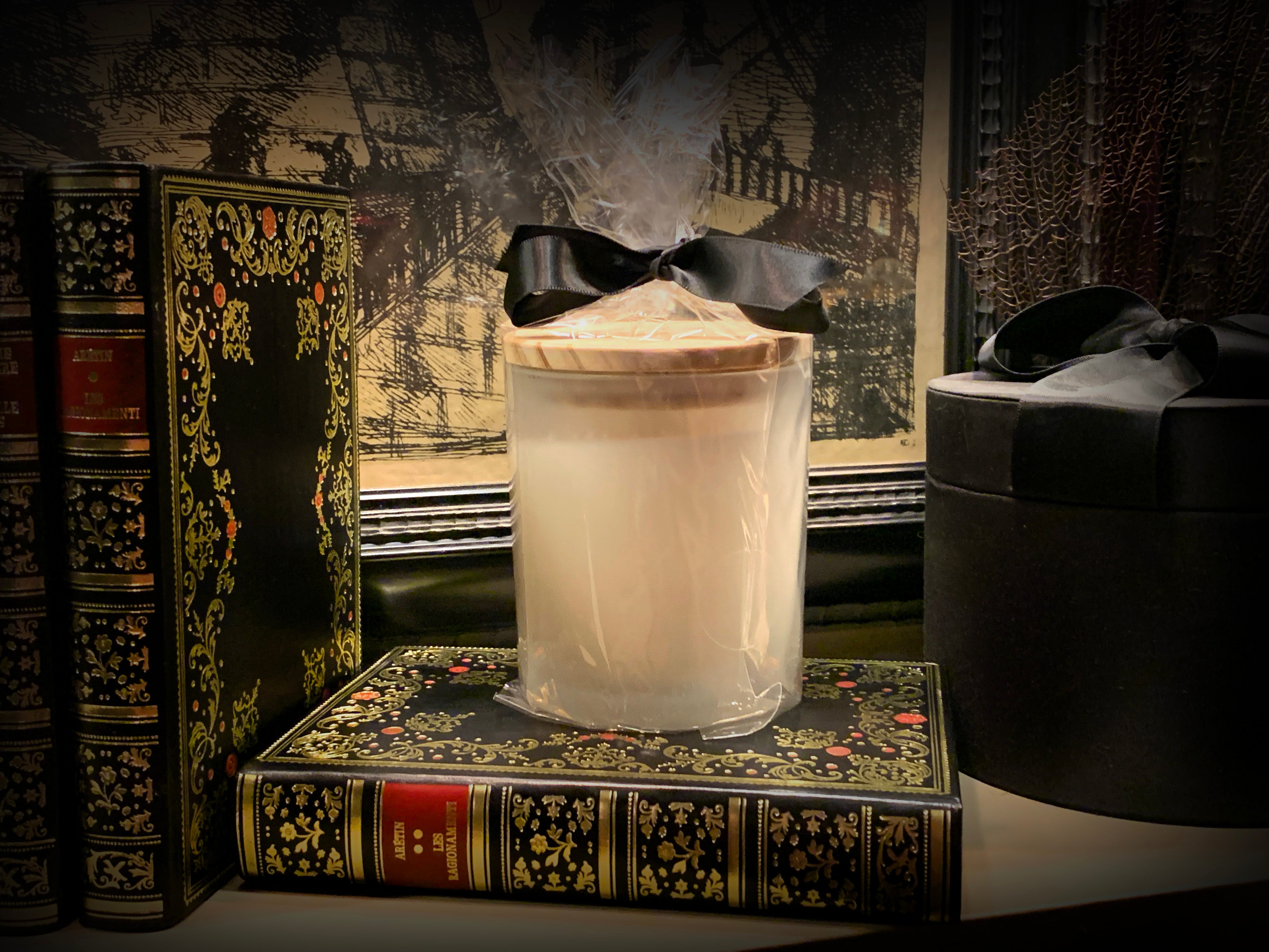 Smells Like Mischief, Gruss Vom Krampus Frosted Glass Hand Poured 11oz Holiday Candle