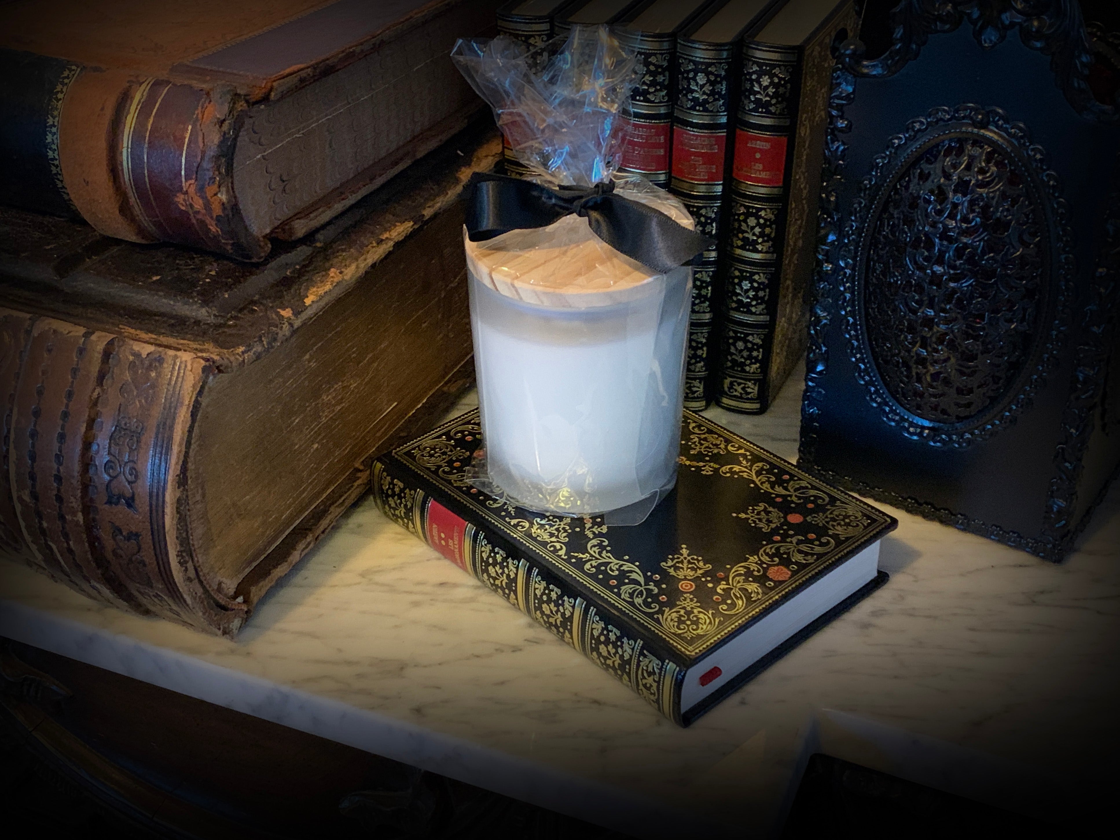 Smells Like Mischief, Gruss Vom Krampus Frosted Glass Hand Poured 11oz Holiday Candle