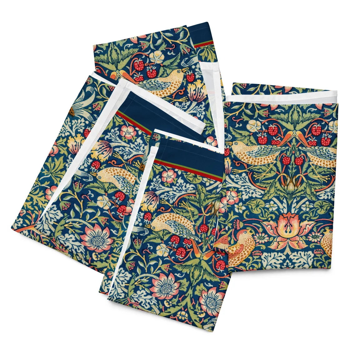 The Strawberry Thieves, William Morris Cloth Napkins, Add Charm to Your Table, 20in x 20in (50.8 cm x 50.8 cm), Set of 4 Napkins