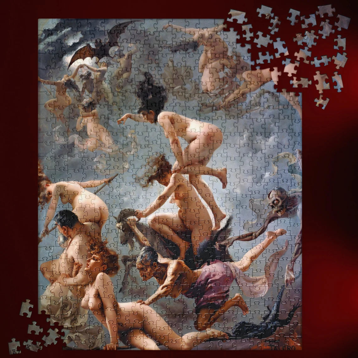 Witches going to their Sabbath by Luis Ricardo Falero Jigsaw Puzzle, Available in 252 Pieces and 520 Pieces