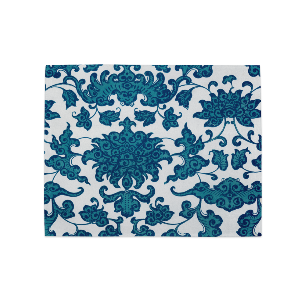 Qinghua, Blue Flowers, Chinese Ornament, Placemat SetPlacemat Set, 18in x 24in (45.7 cm × 35.5 cm), Set of 4