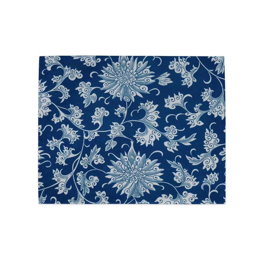 Qinghua, Blue Flowers, Chinese Ornament, Placemat SetPlacemat Set, 18in x 24in (45.7 cm × 35.5 cm), Set of 4