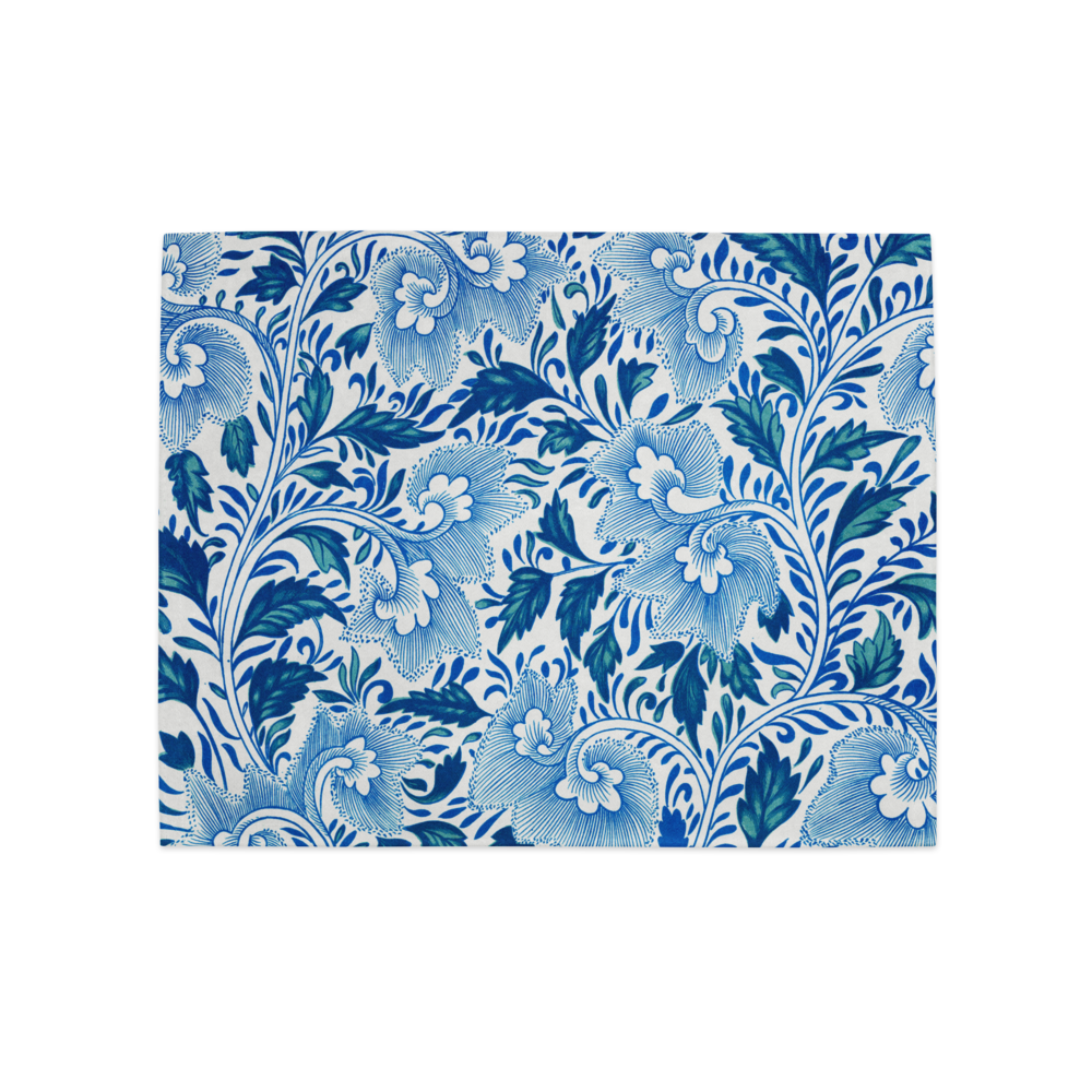 Qinghua, Blue Flowers, Chinese Ornament, Placemat SetPlacemat Set, 18in x 24in (45.7 cm × 35.5 cm), Set of 4