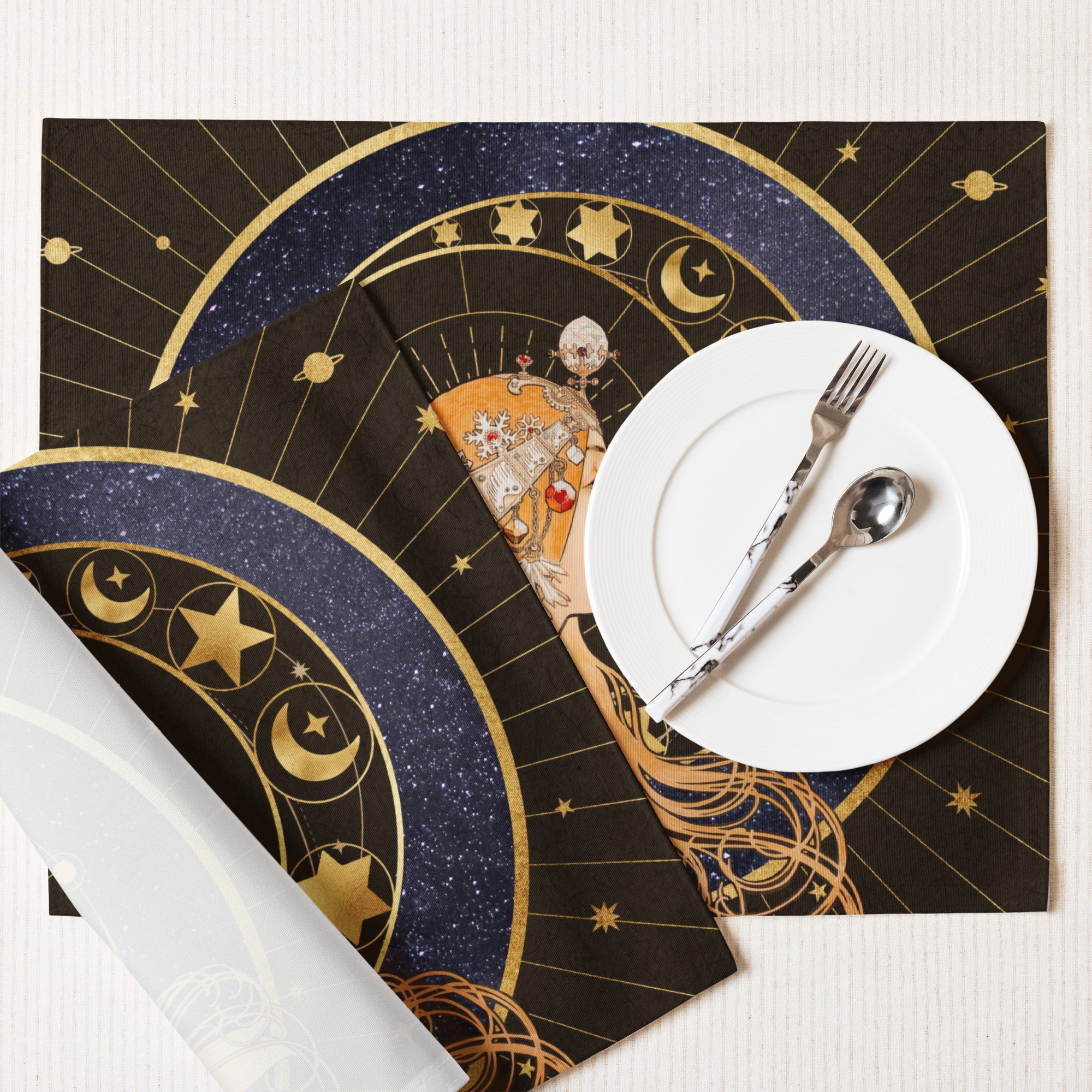 Lady of the Stars, Mucha Placemat Set, 18in x 24in (45.7 cm × 35.5 cm), Set of 4