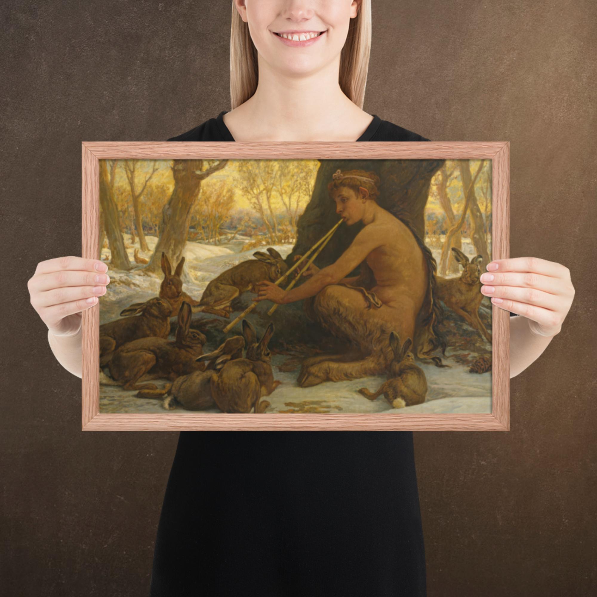 Young Marsyas Playing to the Hares, by Melihu Vedder, Framed Museum-Quality Poster Print, Available in Two Sizes